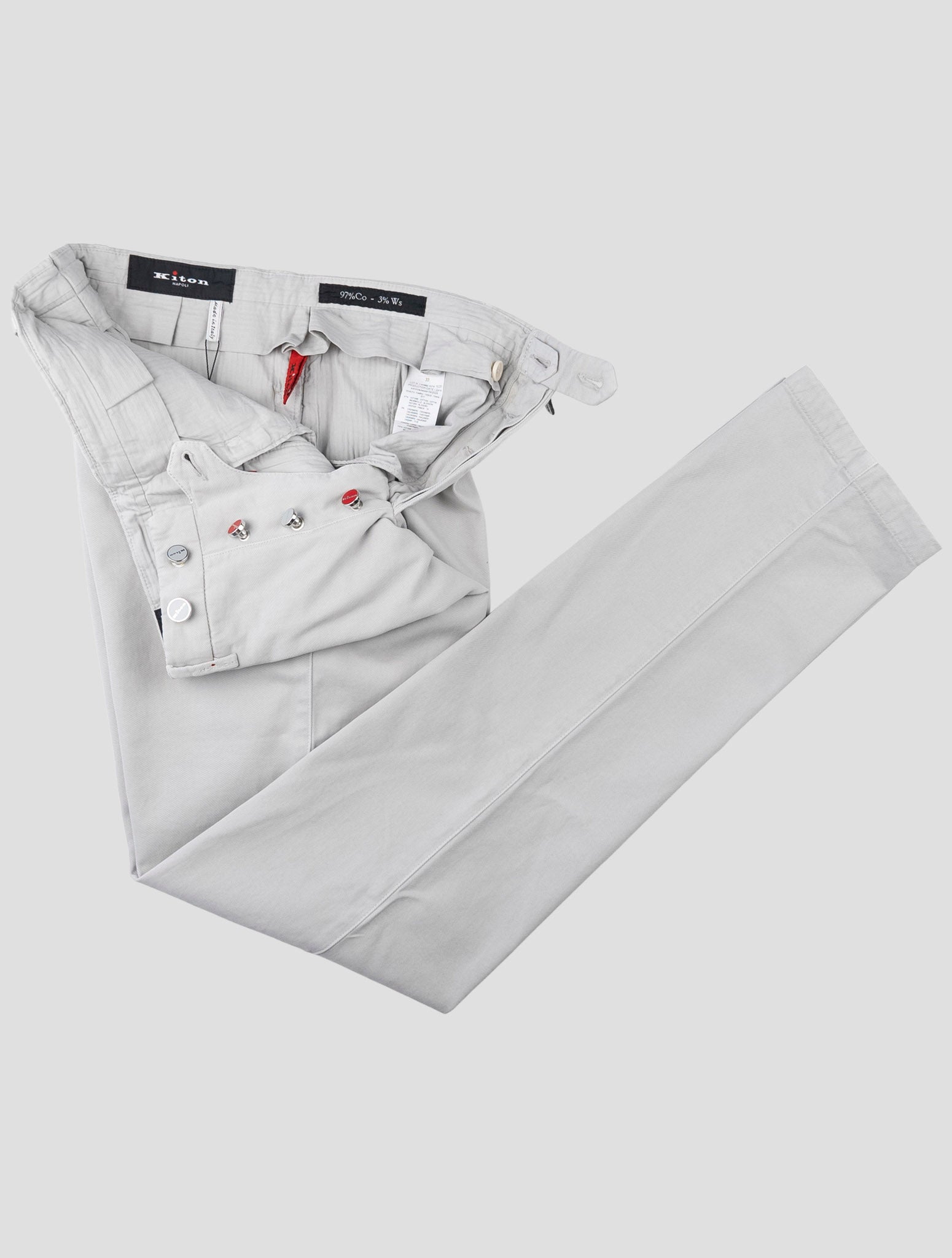 Kiton Gray Cotton Cashmere Pants