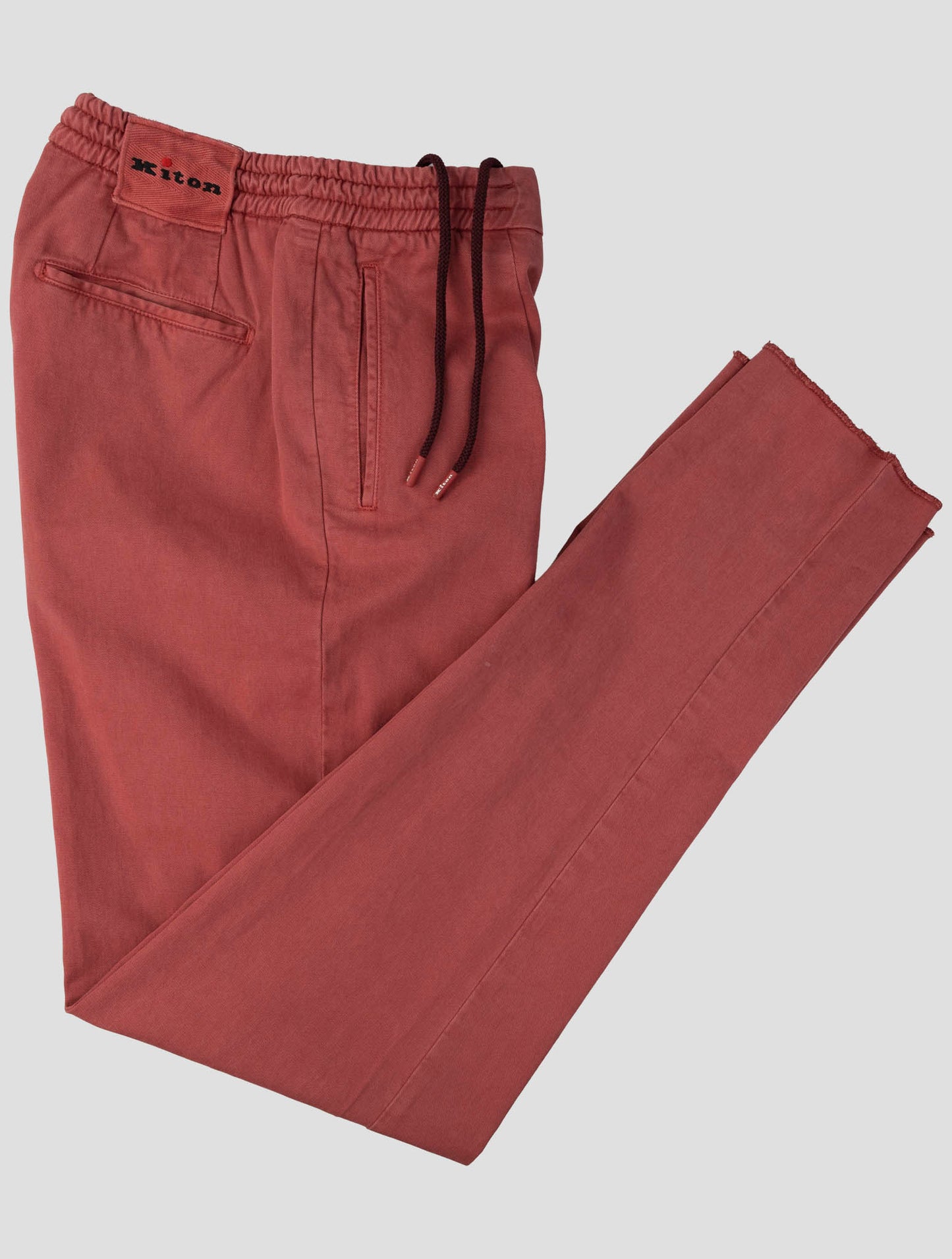 Kiton Burgundy Lyocell Cotton Ea Pants