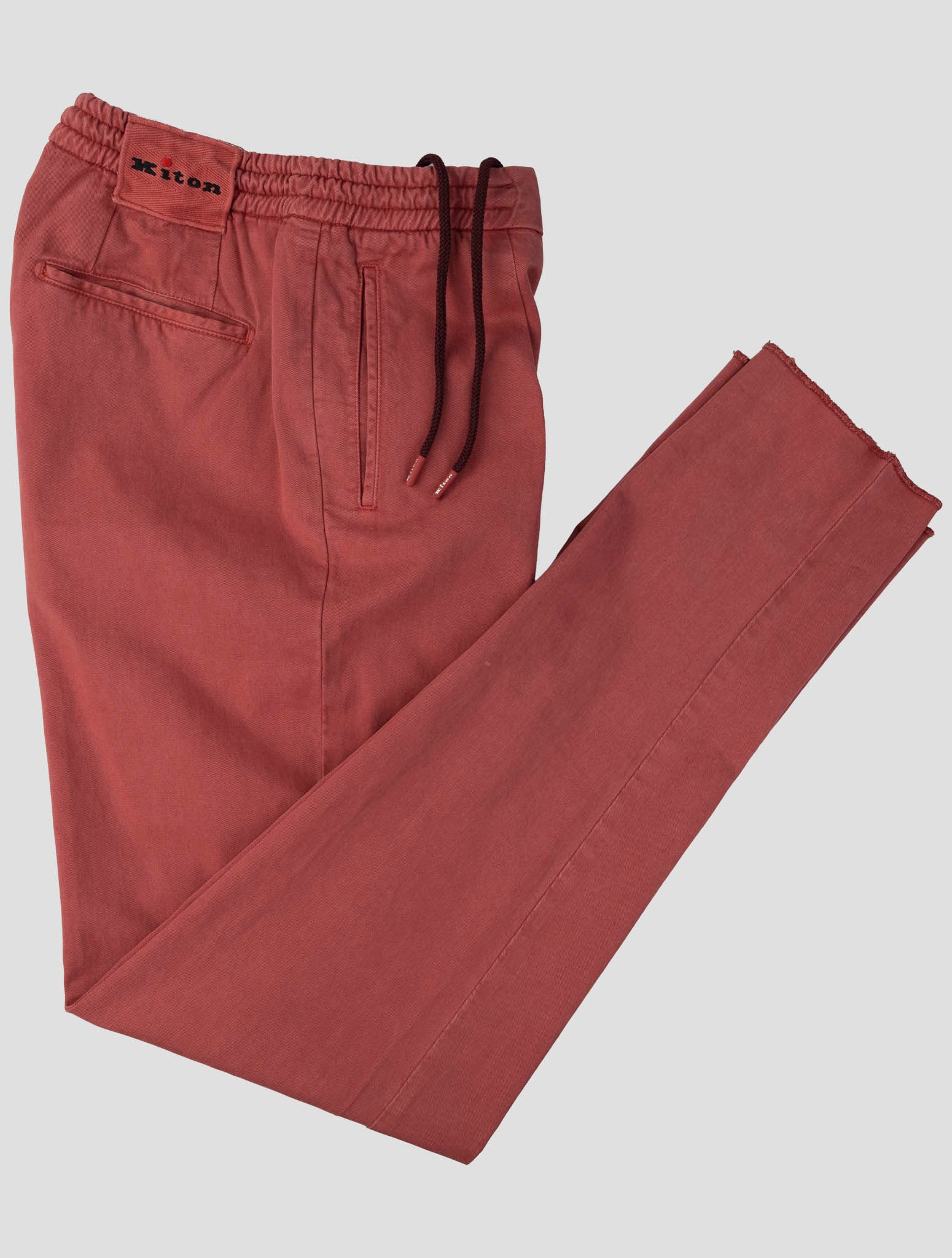 Kiton Burgundy Lyocell Cotton Ea Pants