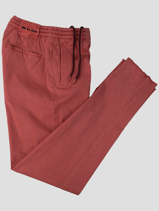 Kiton Burgundy Lyocell Cotton Ea Pants