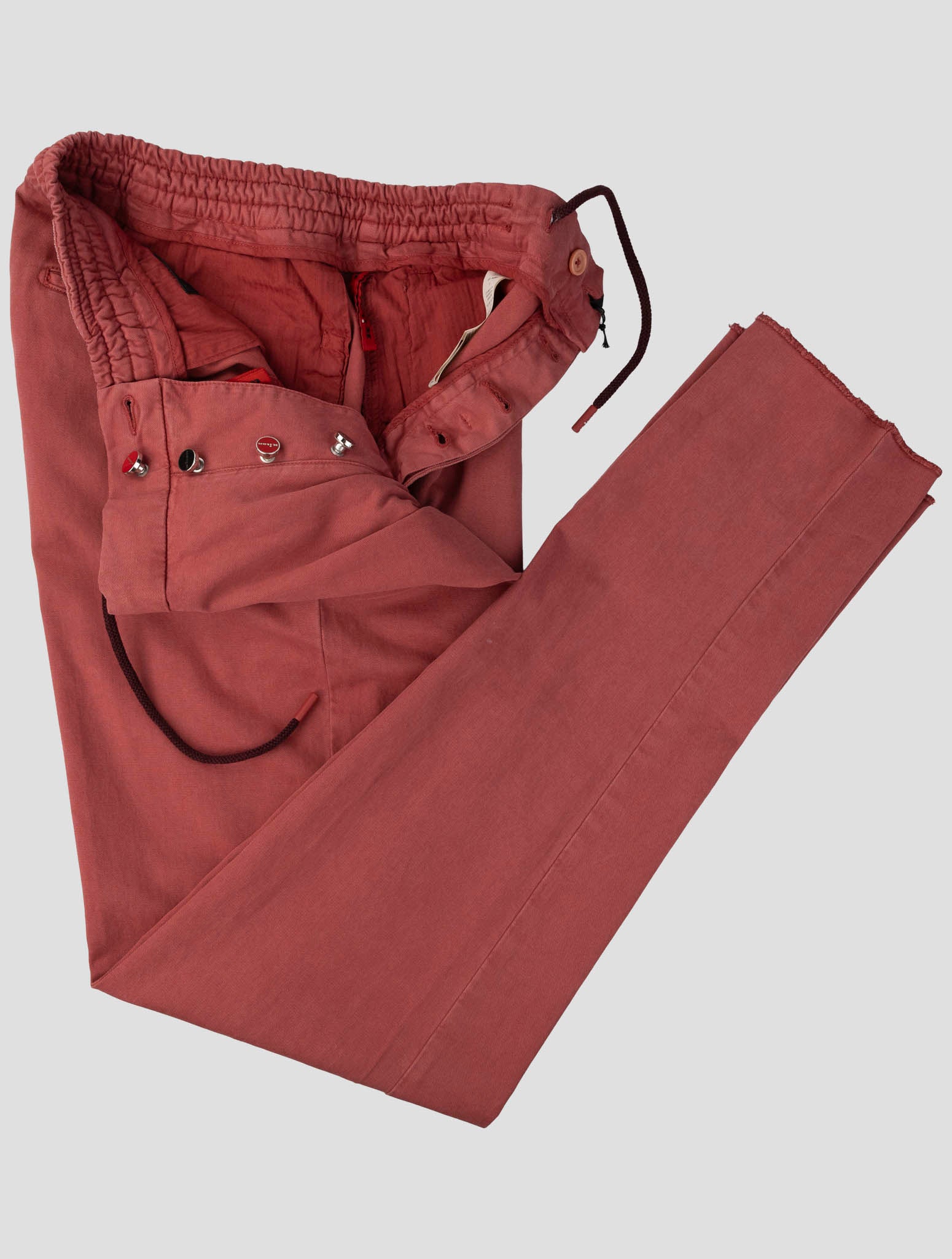 Kiton Burgundy Lyocell Cotton Ea Pants