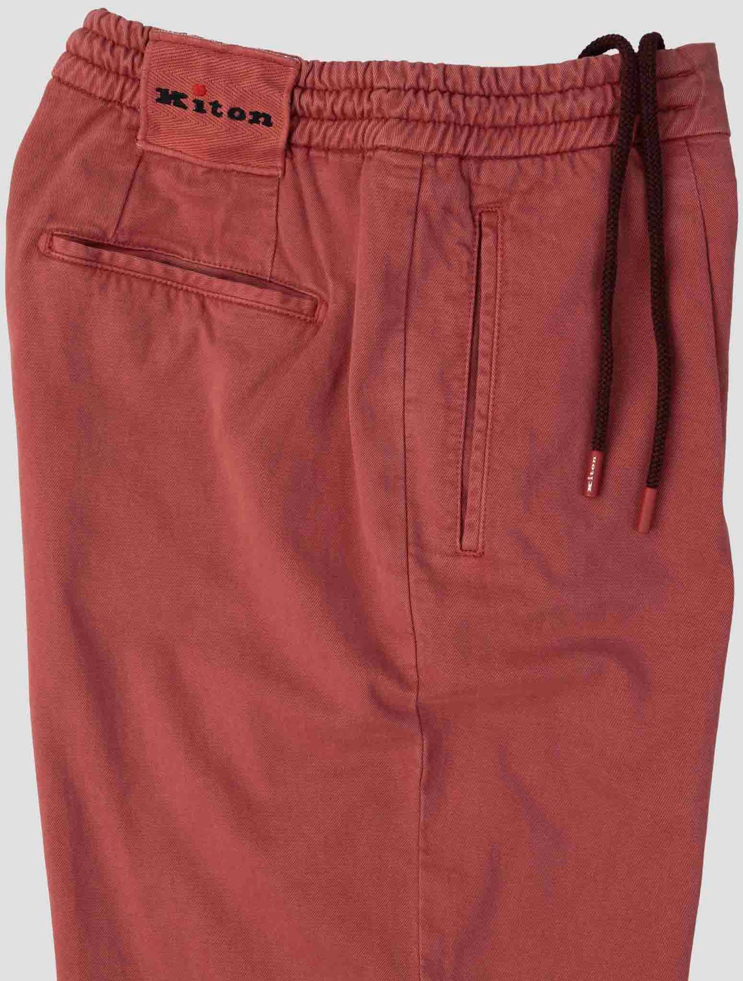 Kiton Burgundy Lyocell Cotton Ea Pants