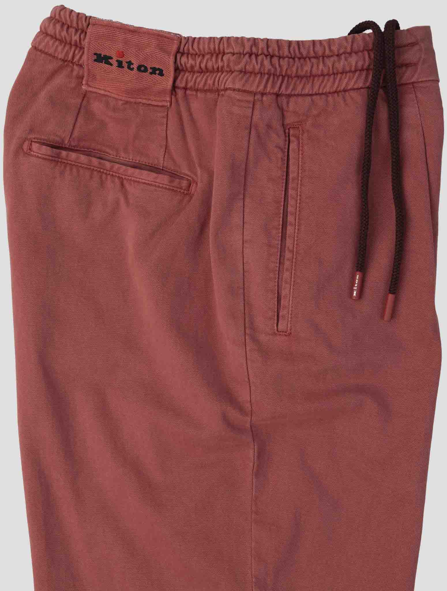 Kiton Burgundy Lyocell Cotton Ea Pants