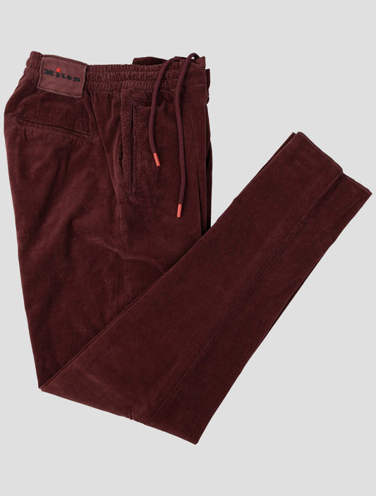 Kiton Burgundy  Cotton Silk Velvet Pants