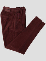Kiton Burgundy  Cotton Silk Velvet Pants