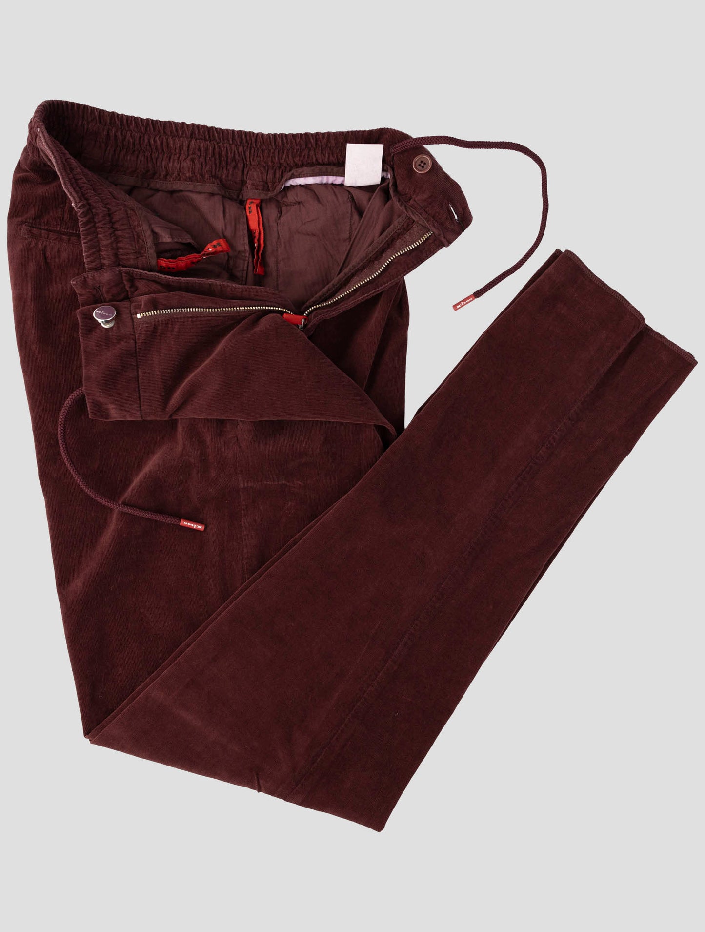Kiton Burgundy  Cotton Silk Velvet Pants