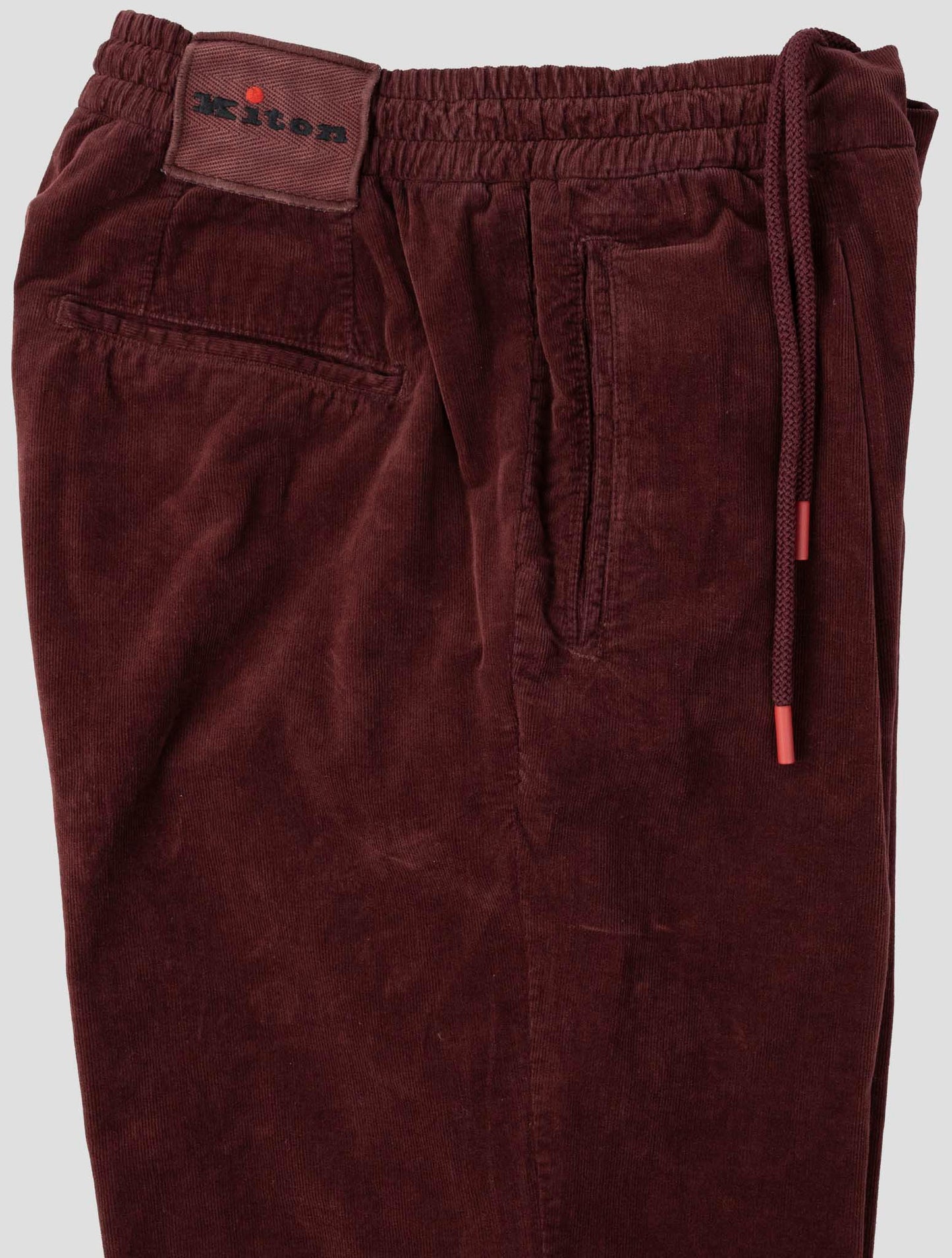 Kiton Burgundy  Cotton Silk Velvet Pants