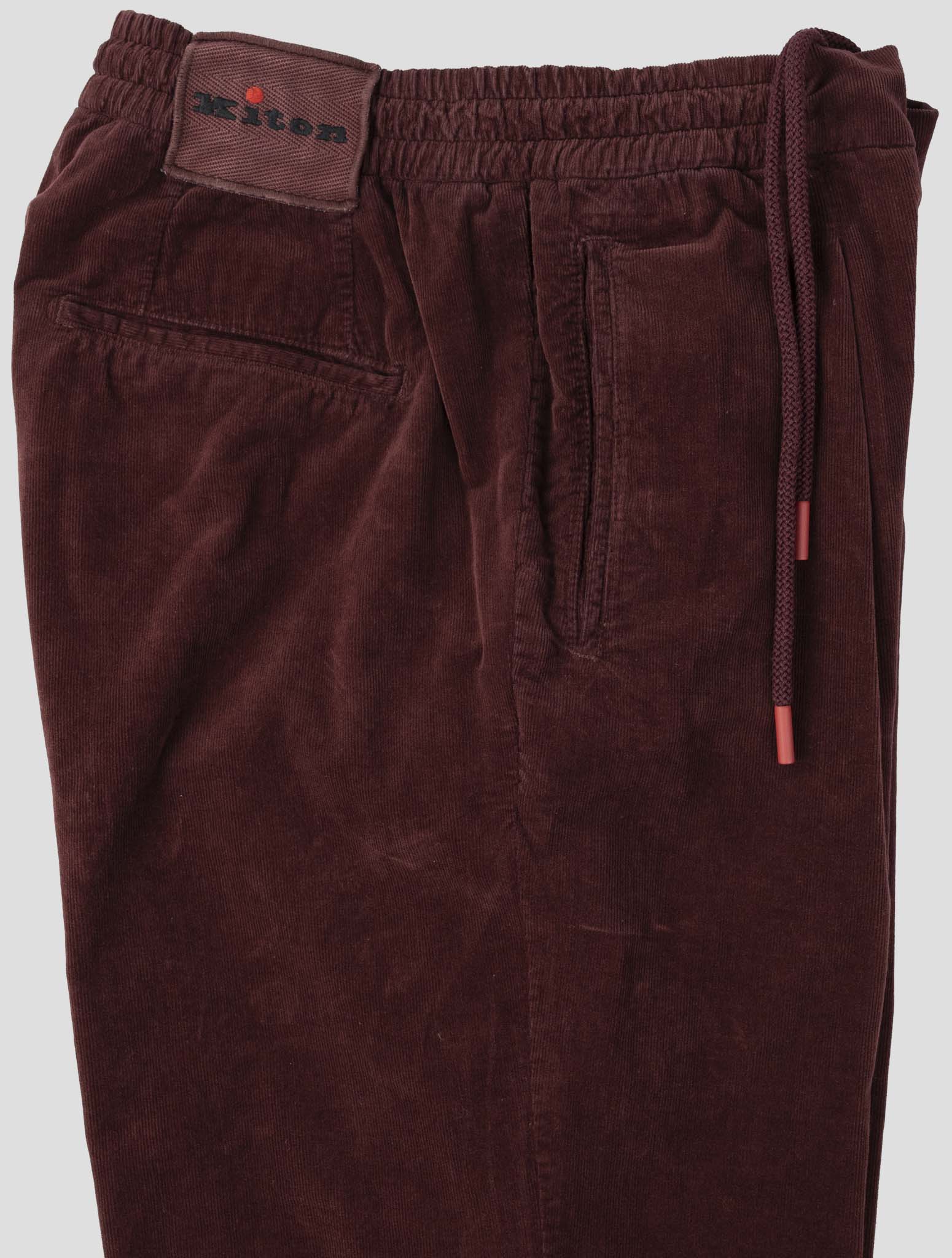 Kiton Burgundy  Cotton Silk Velvet Pants