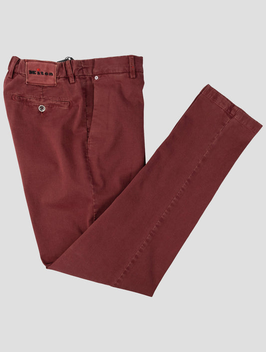 Kiton Burgundy  Cotton Cashmere Ea Pants