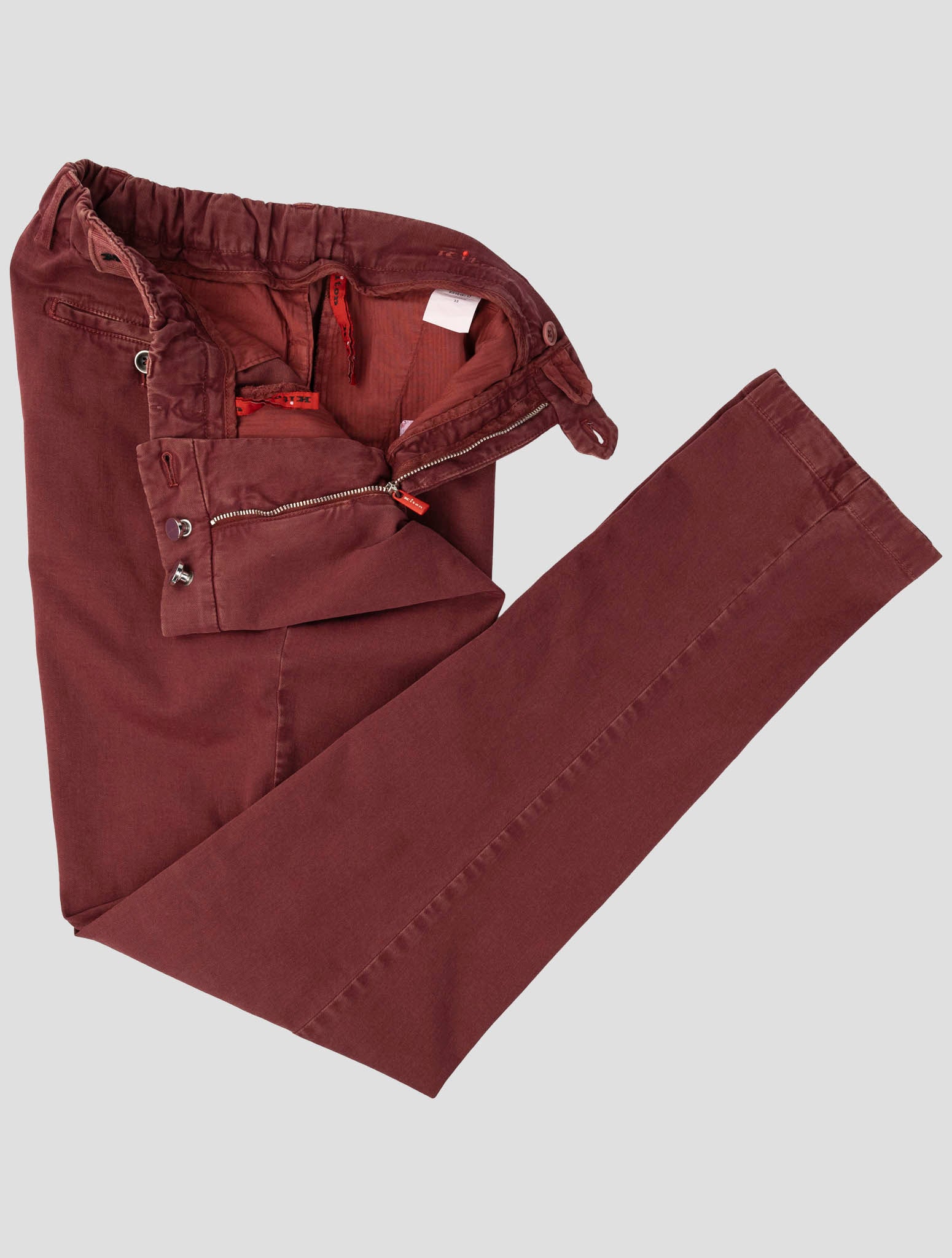Kiton Burgundy  Cotton Cashmere Ea Pants