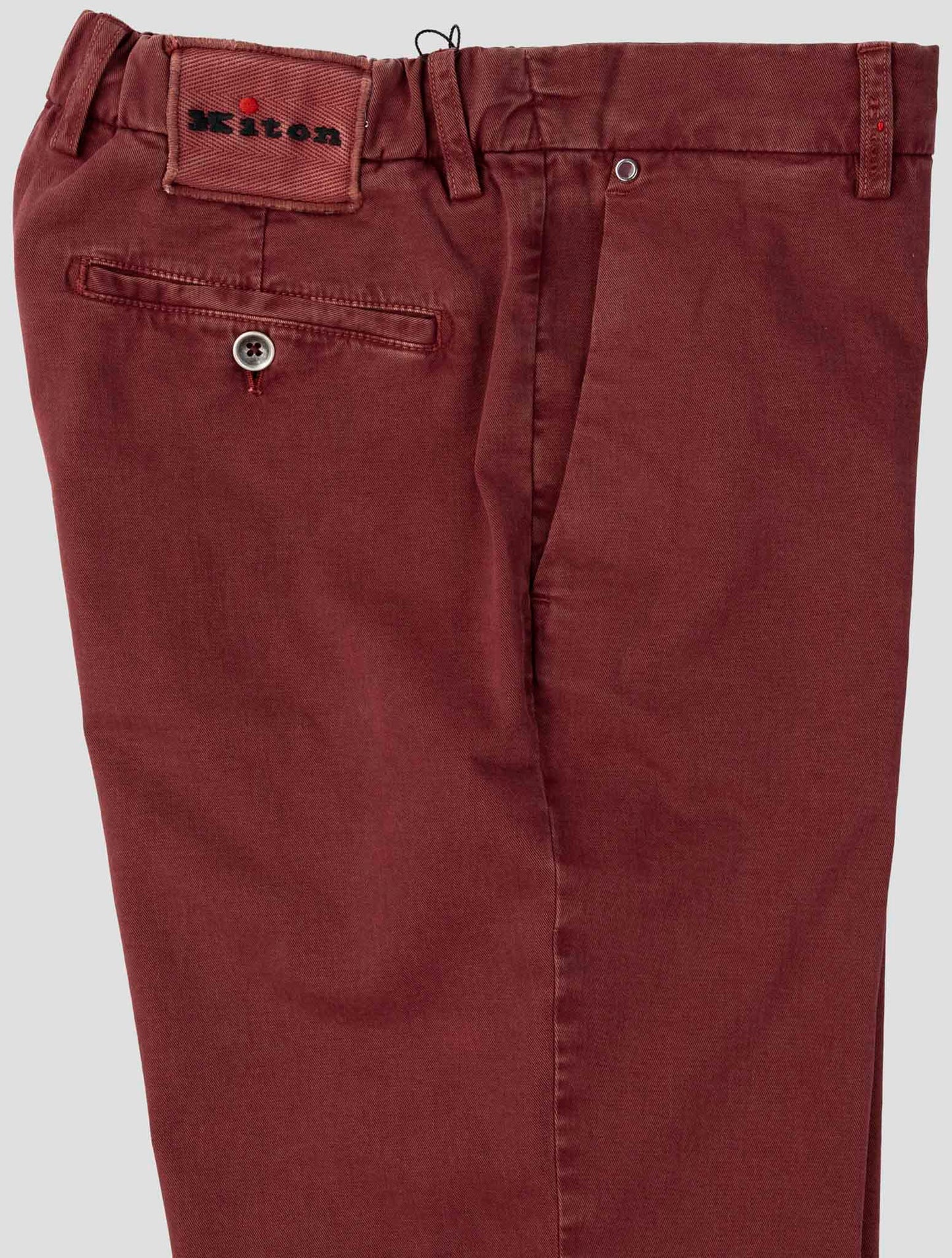 Kiton Burgundy  Cotton Cashmere Ea Pants