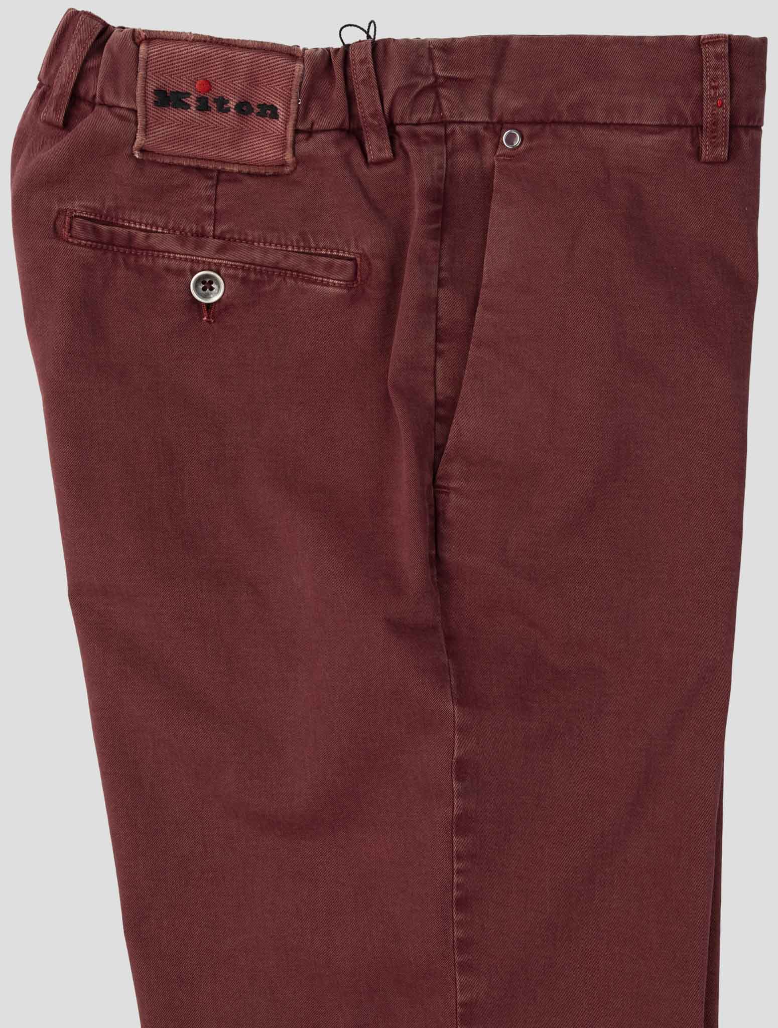Kiton Burgundy  Cotton Cashmere Ea Pants