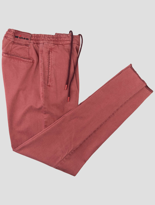 Kiton Burgundy Lyocell Cotton Ea Pants