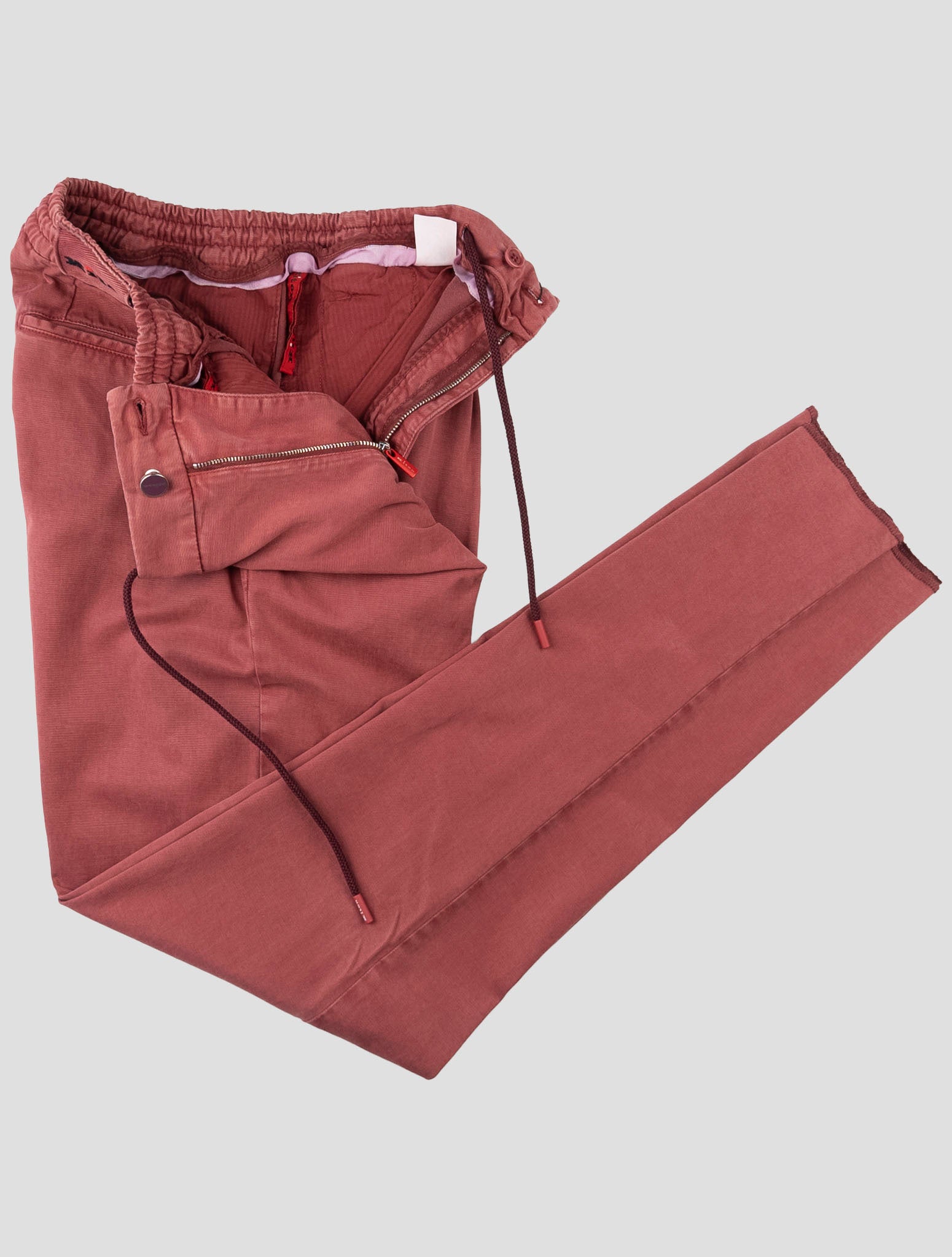 Kiton Burgundy Lyocell Cotton Ea Pants