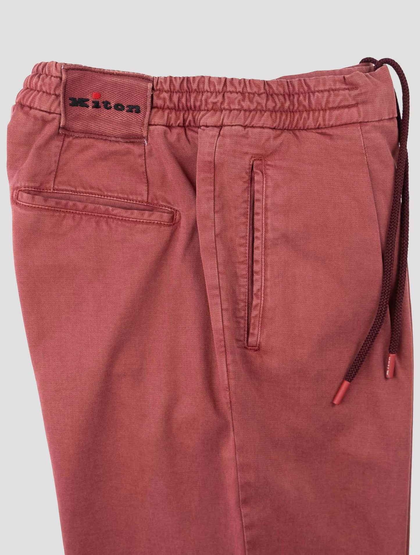 Kiton Burgundy Lyocell Cotton Ea Pants
