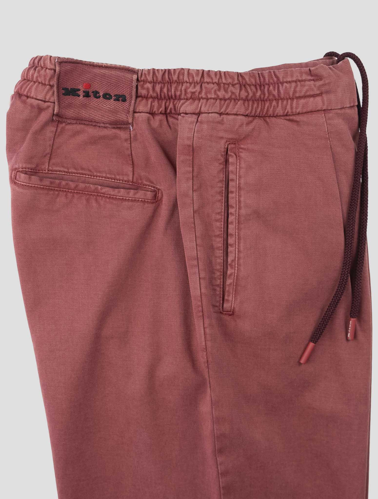 Kiton Burgundy Lyocell Cotton Ea Pants
