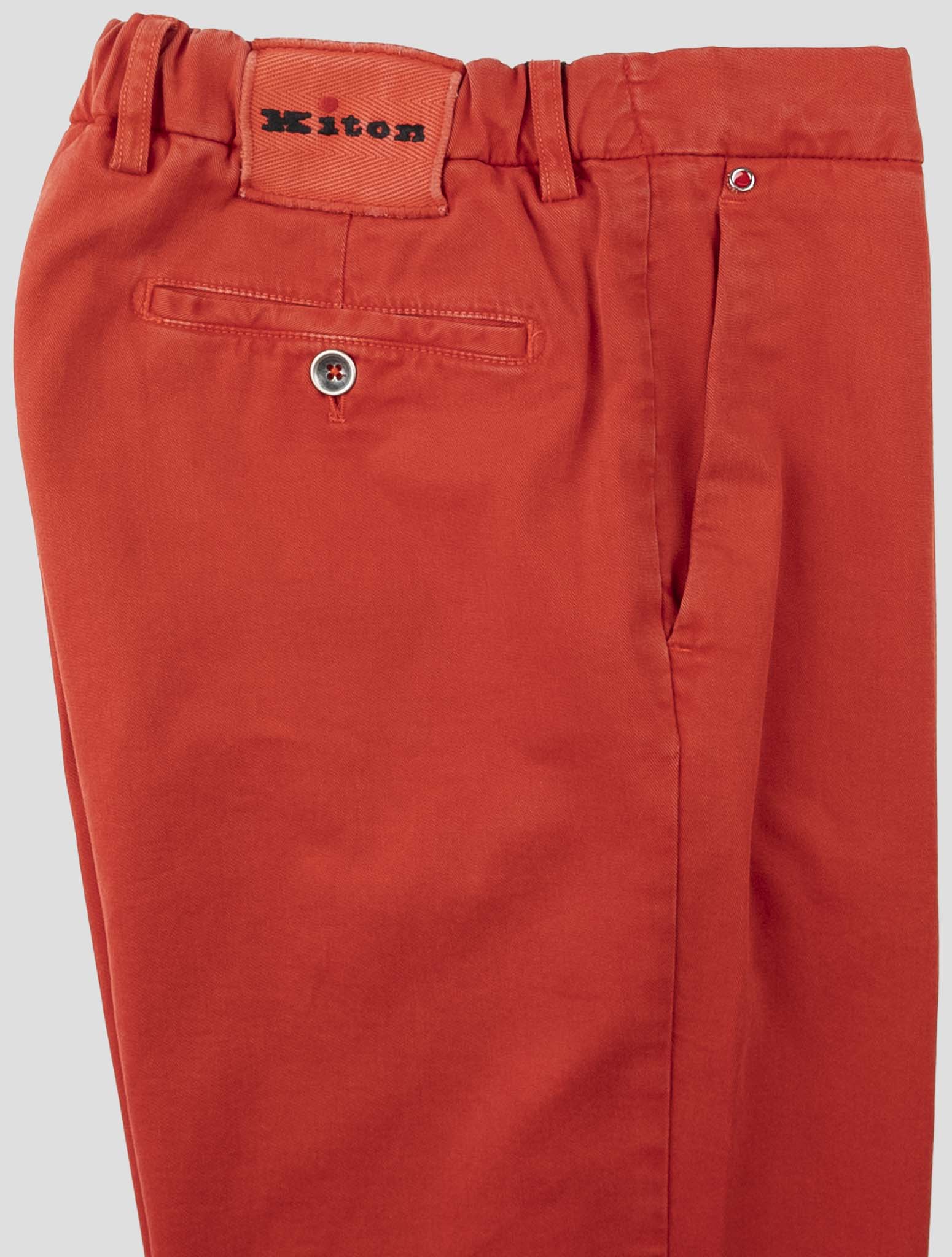 Kiton Red  Cotton Cashmere Ea Pants