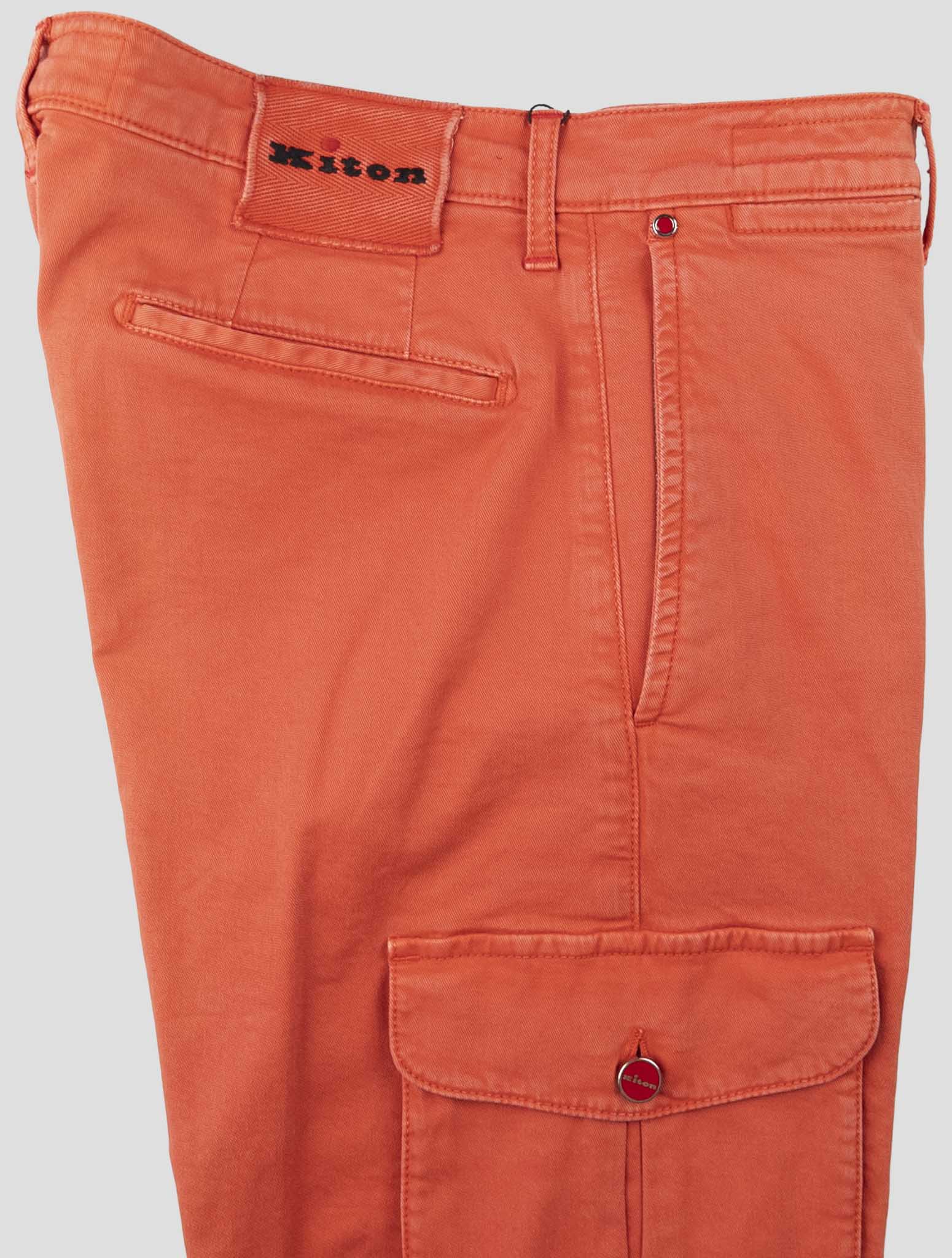 Kiton Red Cotton Ea Cargo Pants