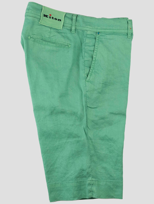 Kiton Green Linen Cotton Ea Short Pants