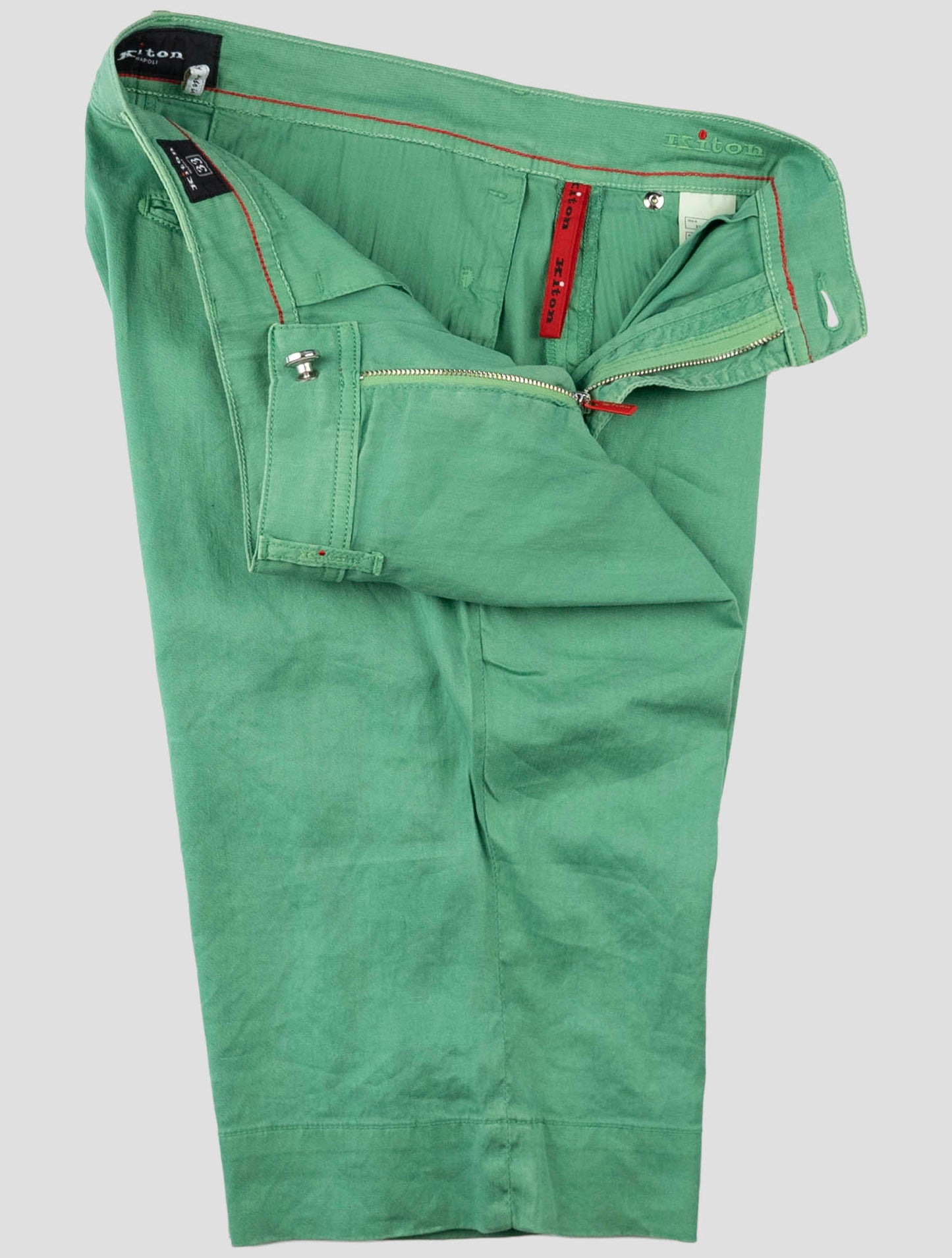 Kiton Green Linen Cotton Ea Short Pants