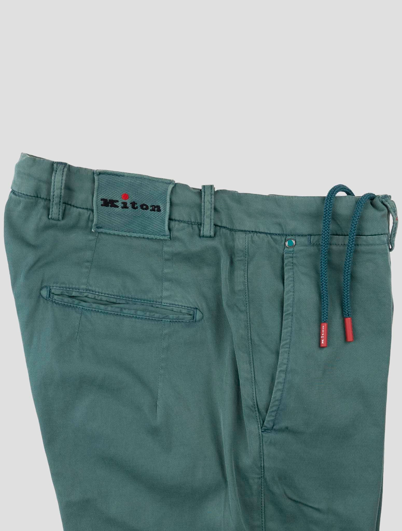 Kiton Green Cotton Silk Ea Short Pants