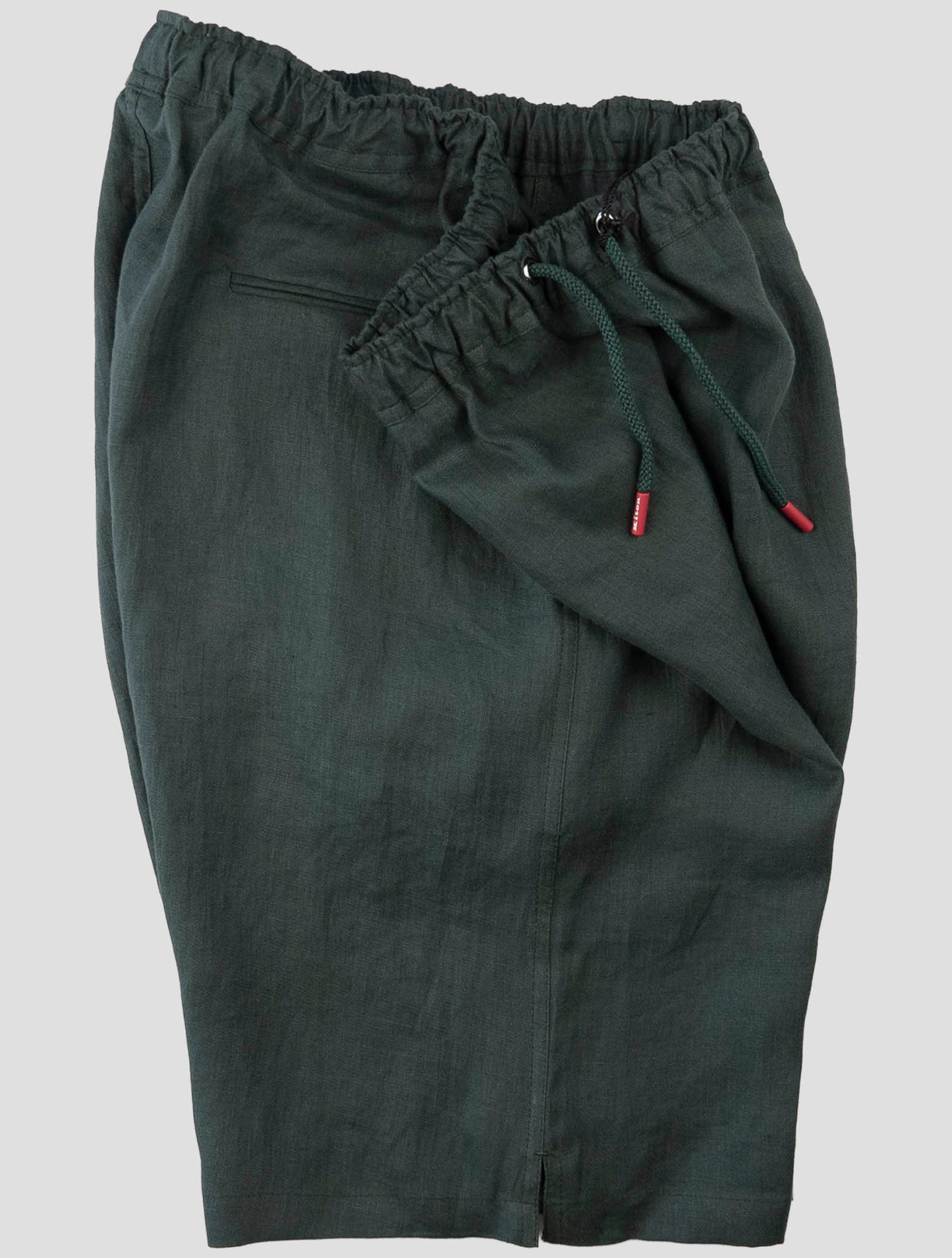 Kiton Green Linen Short Pants