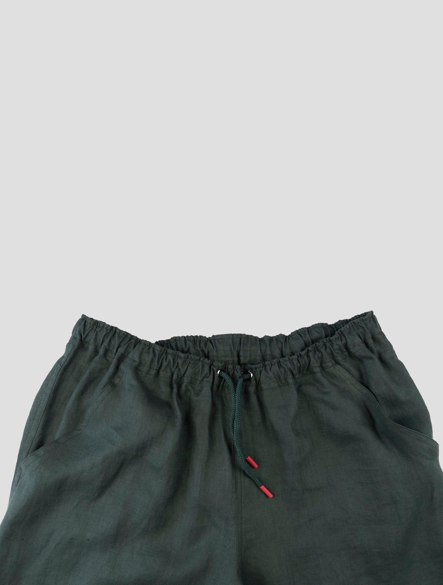 Kiton Green Linen Short Pants