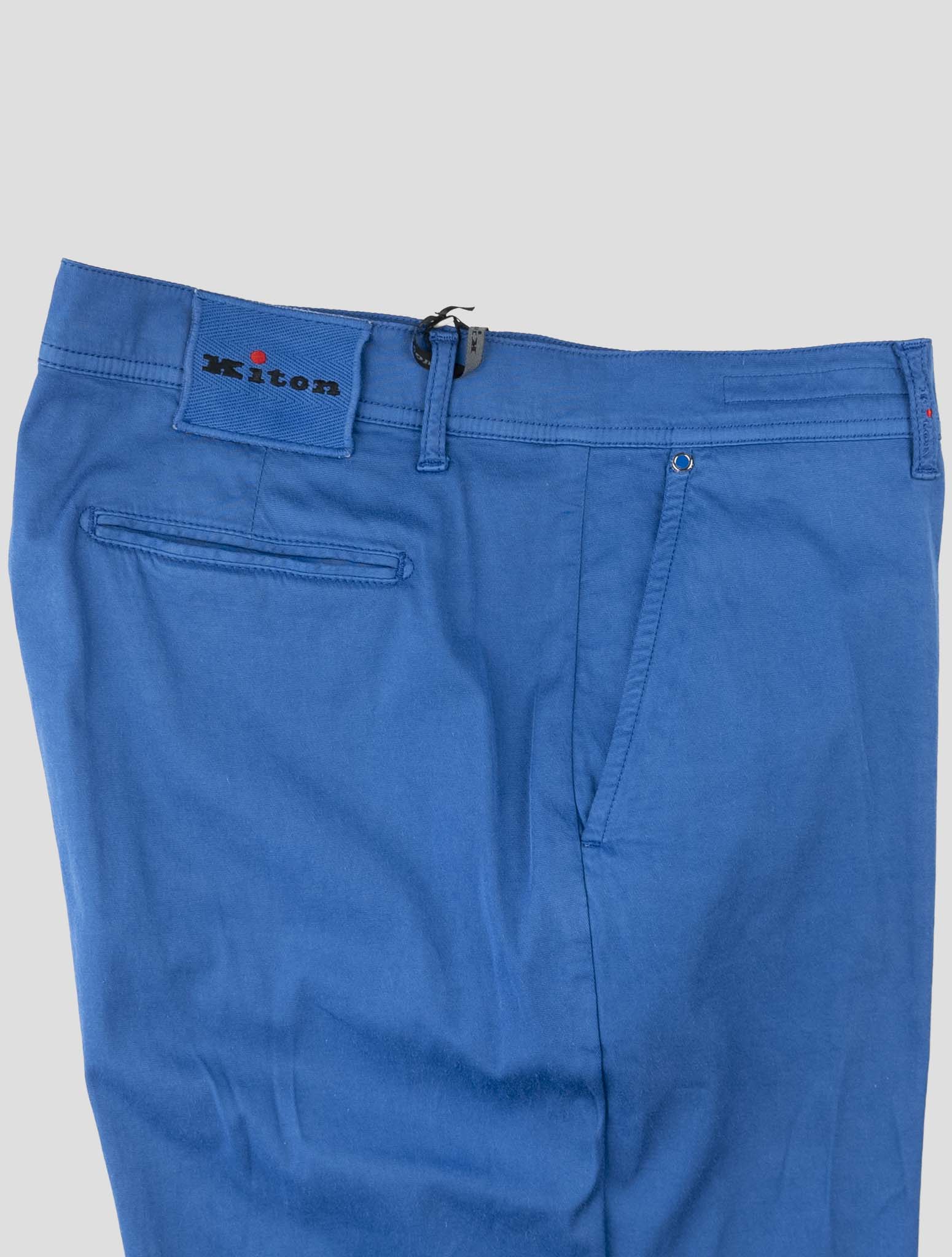 Kiton Blue Cotton Silk Ea Short Pants