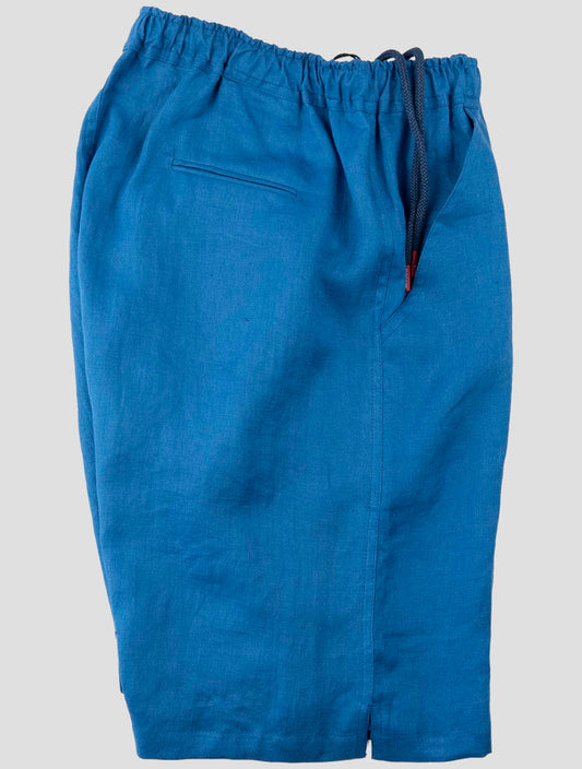 Kiton Blue Linen Short Pants
