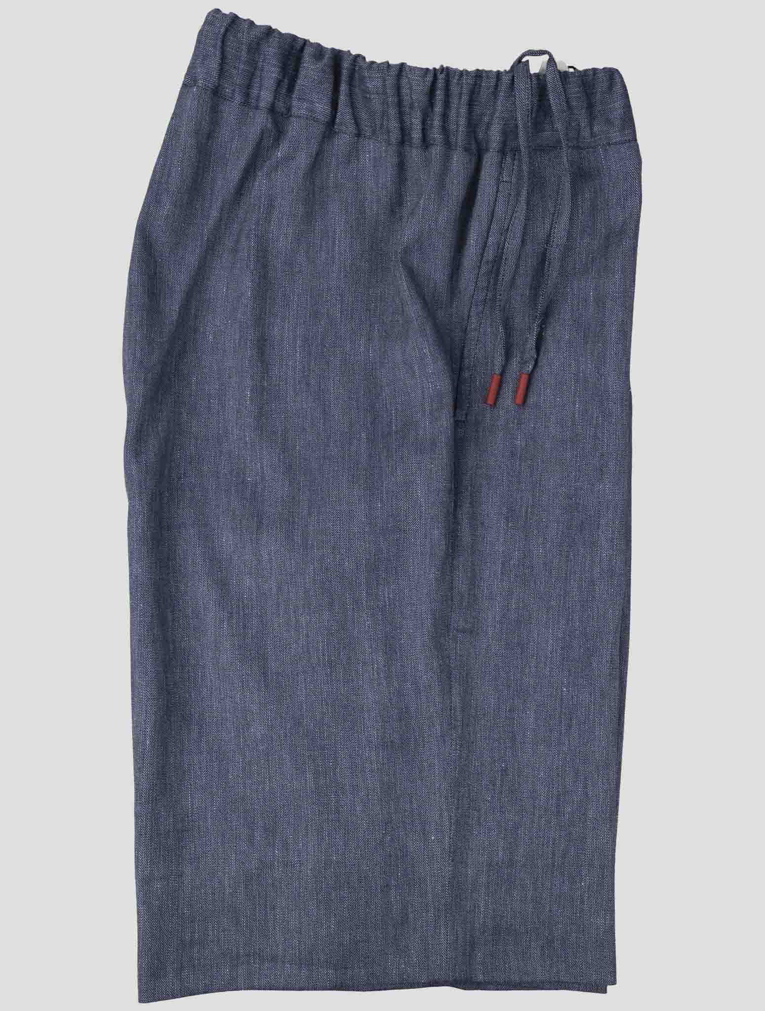 Kiton Blue Linen Cashmere Silk Pa Ea Short Pants