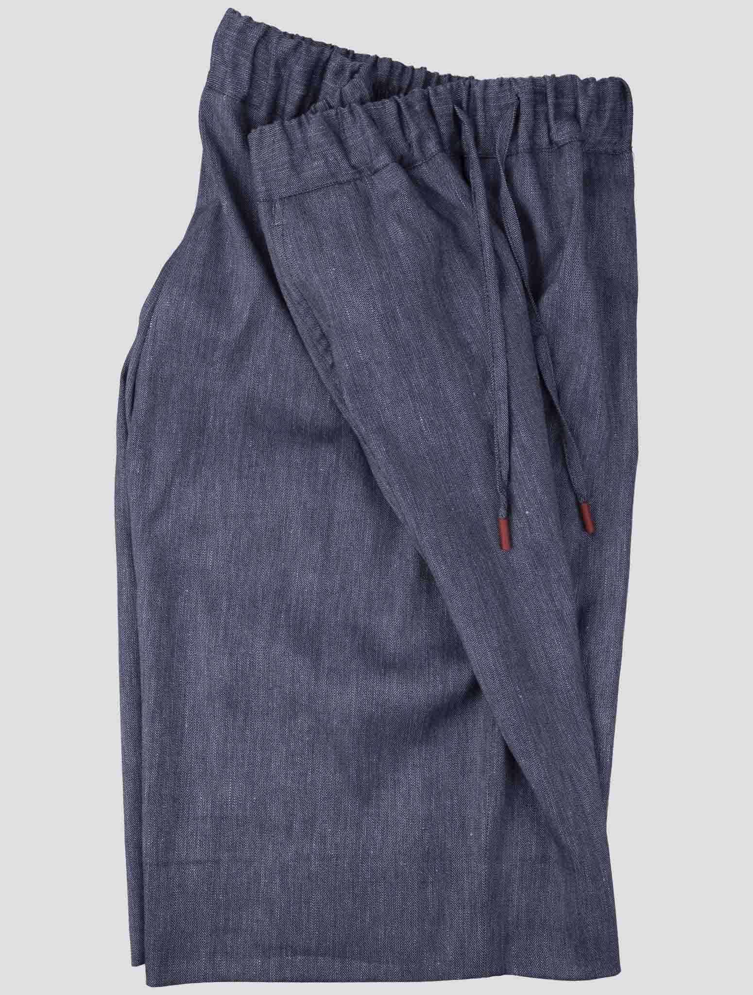 Kiton Blue Linen Cashmere Silk Pa Ea Short Pants