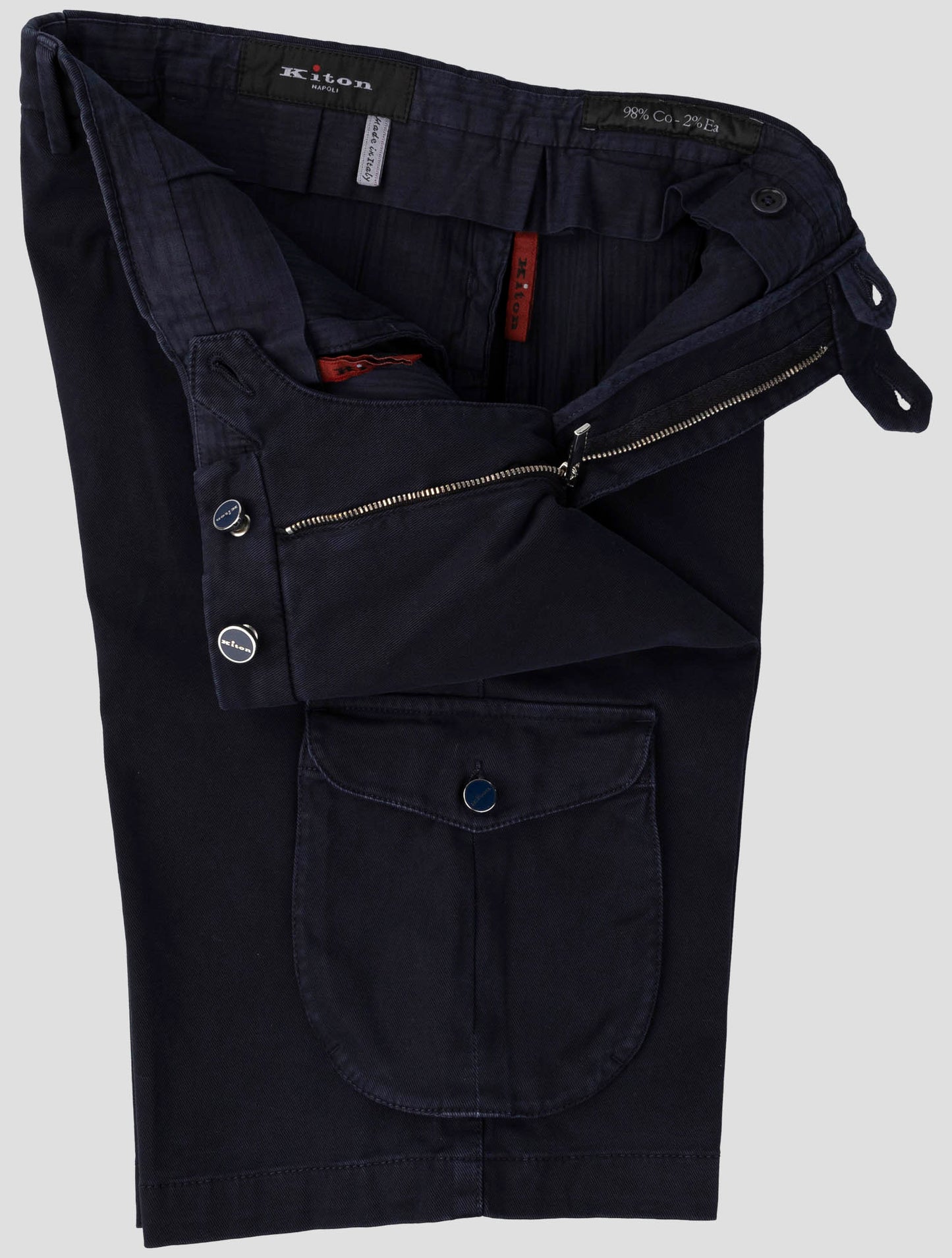 Kiton Dark Blue Cotton Ea Cargo Short Pants