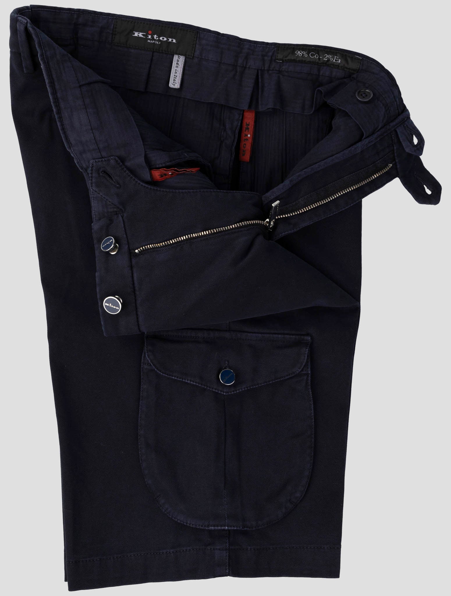 Kiton Dark Blue Cotton Ea Cargo Short Pants