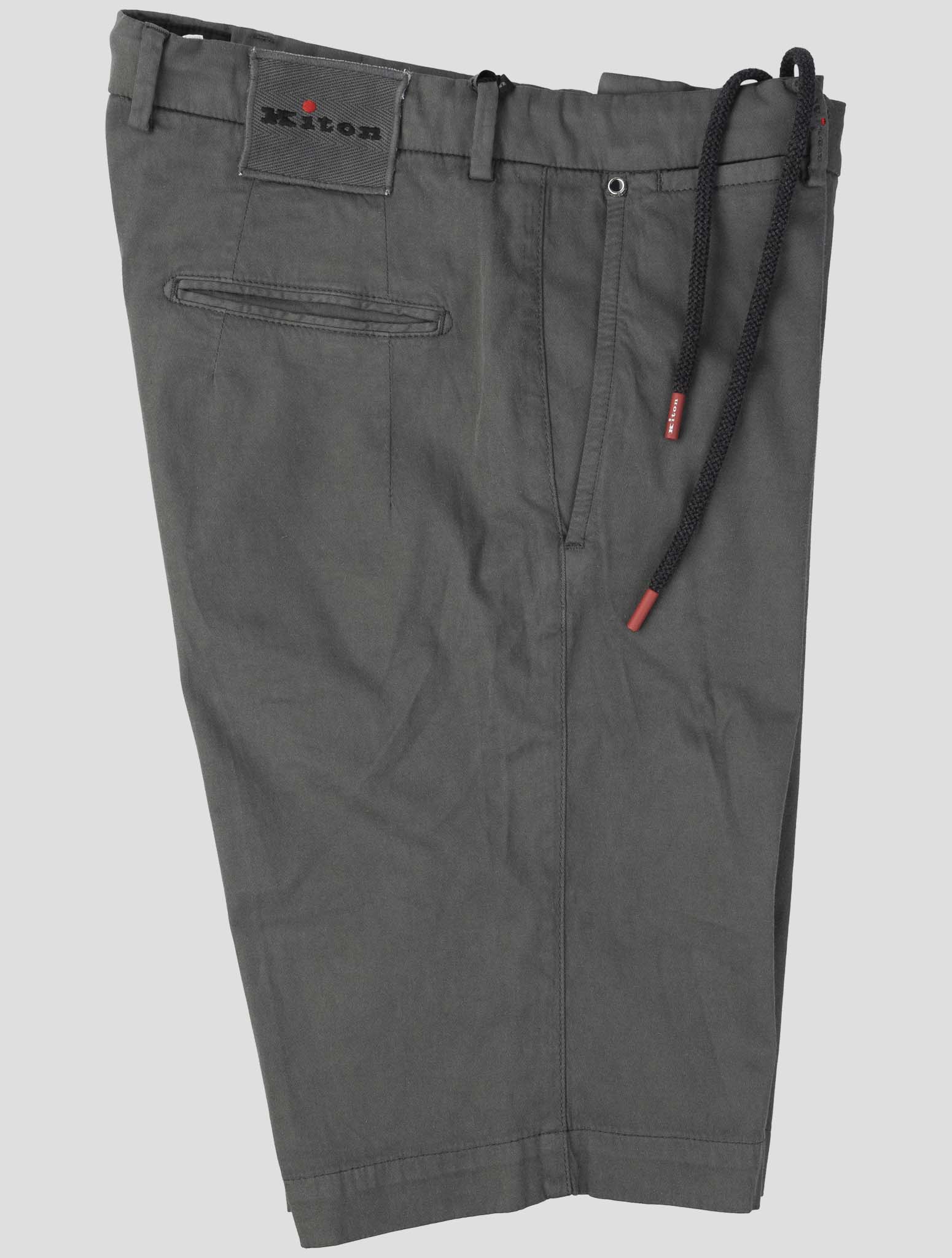 Kiton Gray Cotton Silk Ea Short Pants