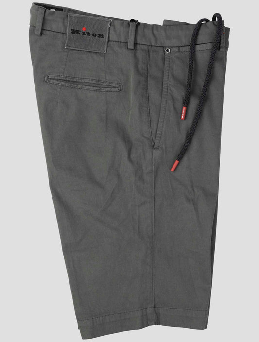 Kiton Gray Cotton Silk Ea Short Pants