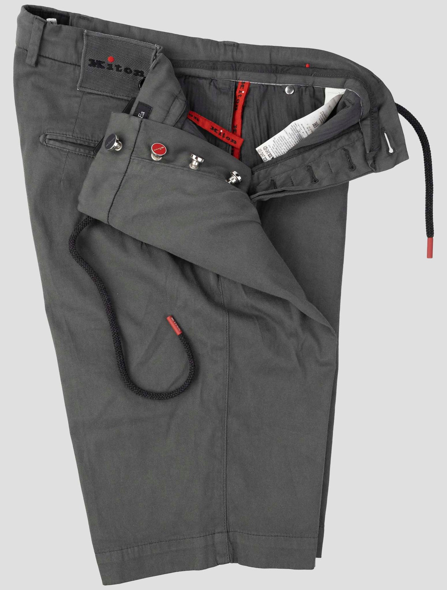 Kiton Gray Cotton Silk Ea Short Pants