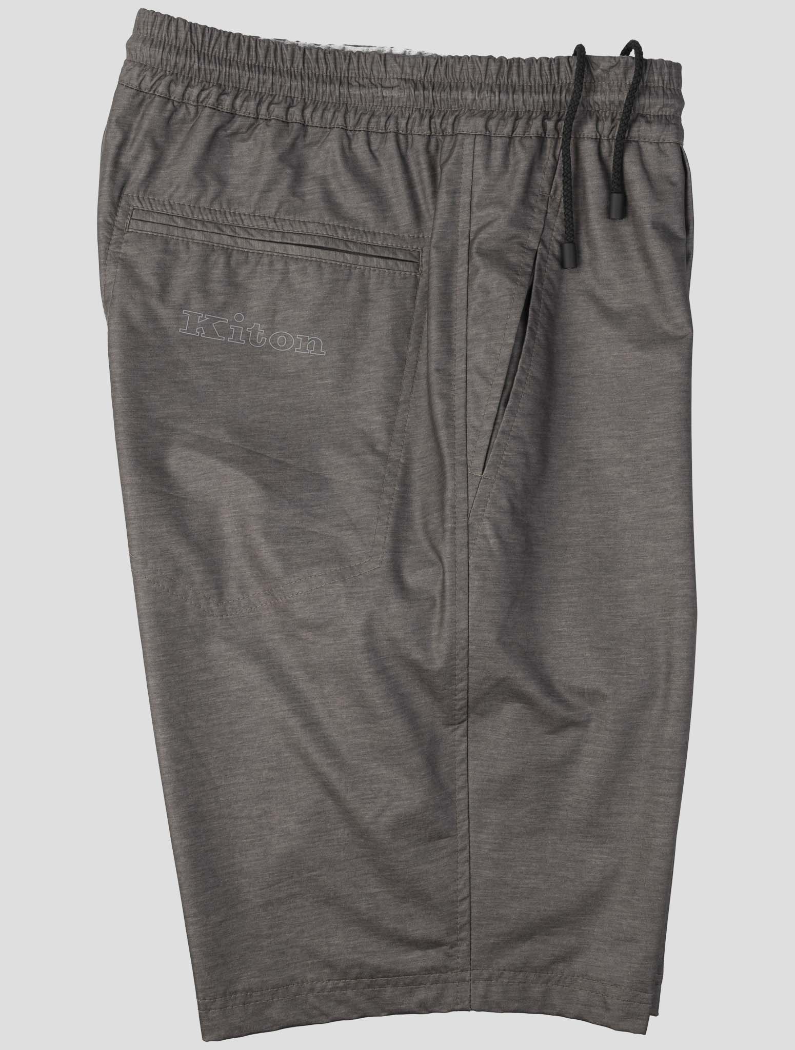 Kiton Gray Viscose Pu Ea Short Pants