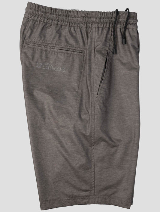 Kiton Gray Viscose Pu Ea Short Pants