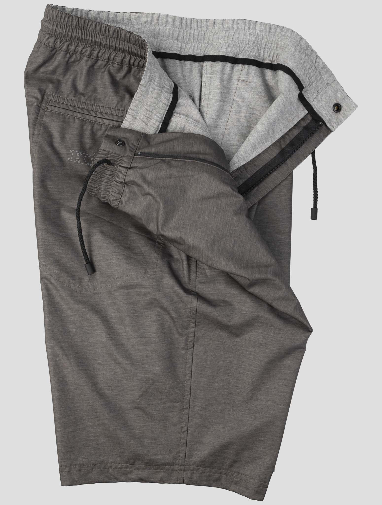 Kiton Gray Viscose Pu Ea Short Pants
