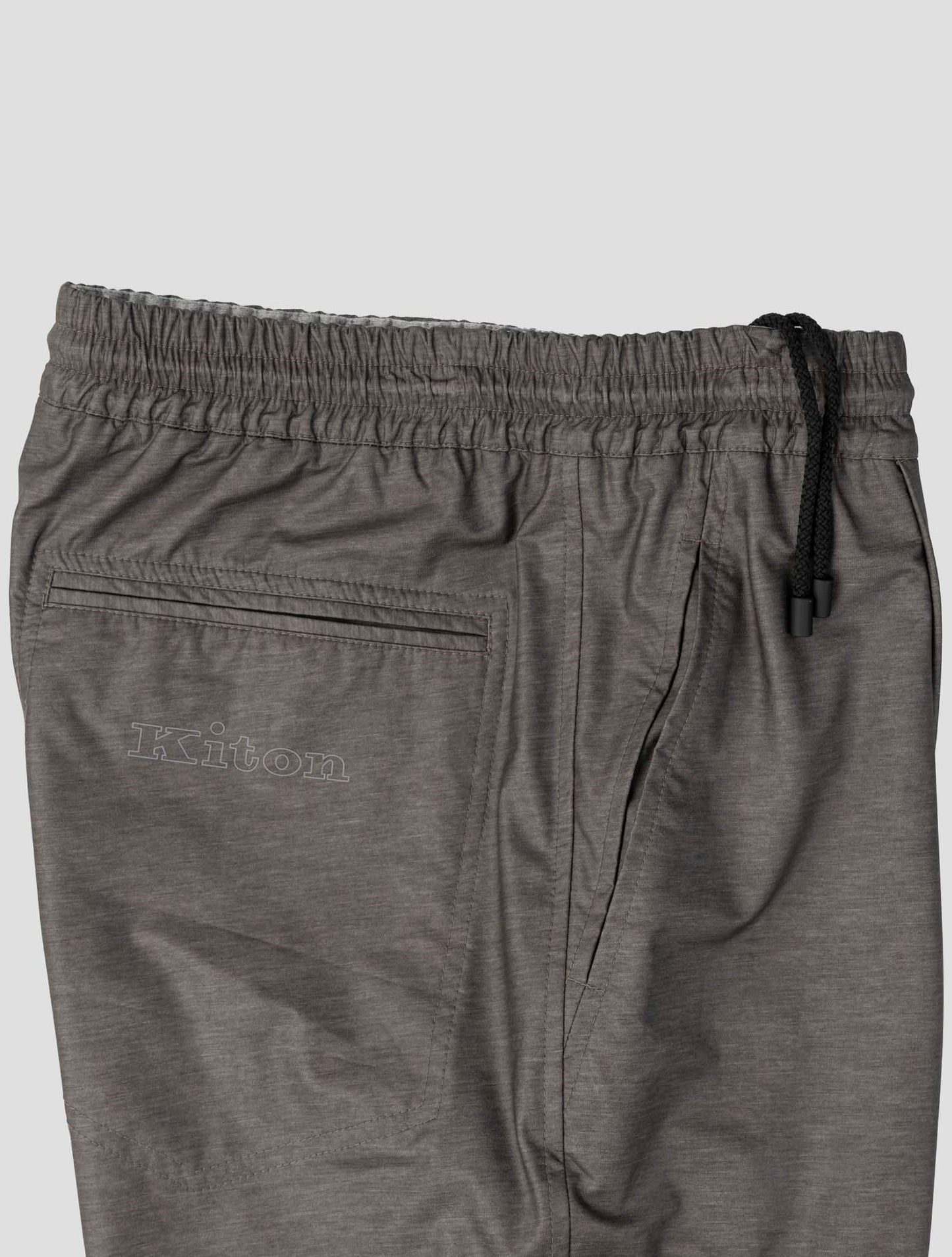 Kiton Gray Viscose Pu Ea Short Pants