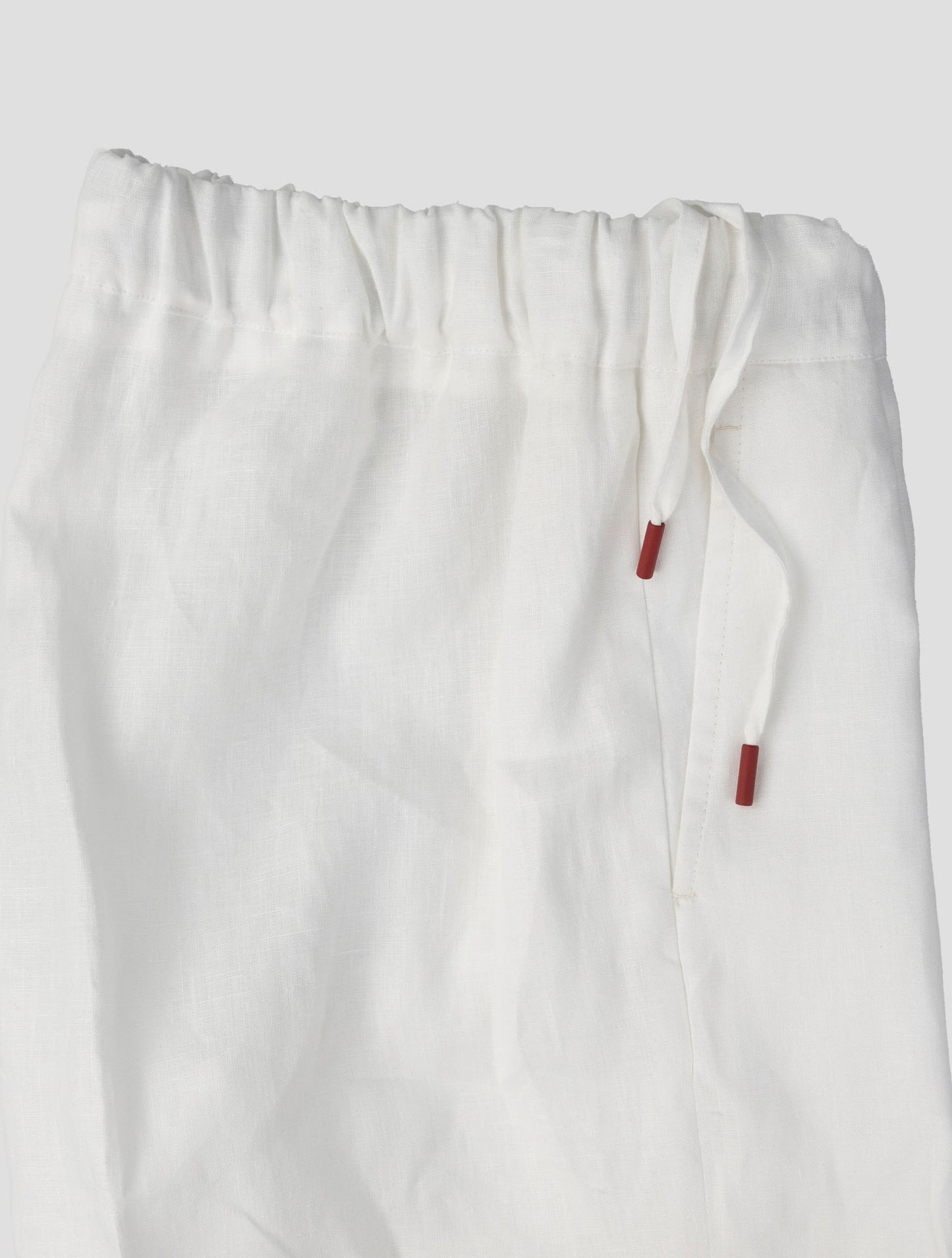 Kiton White Linen Short Pants