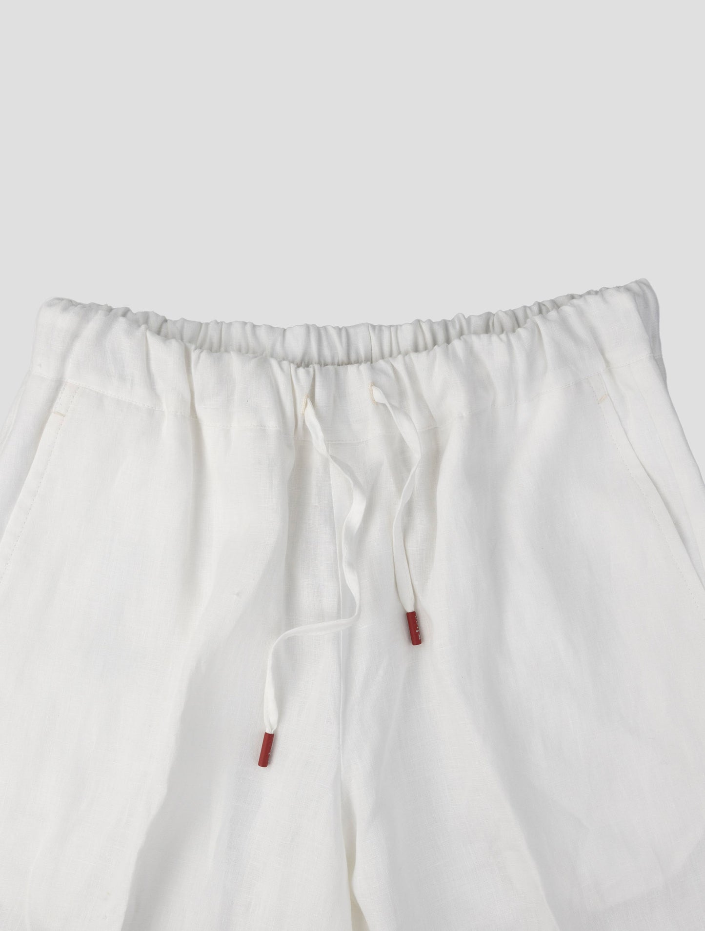 Kiton White Linen Short Pants
