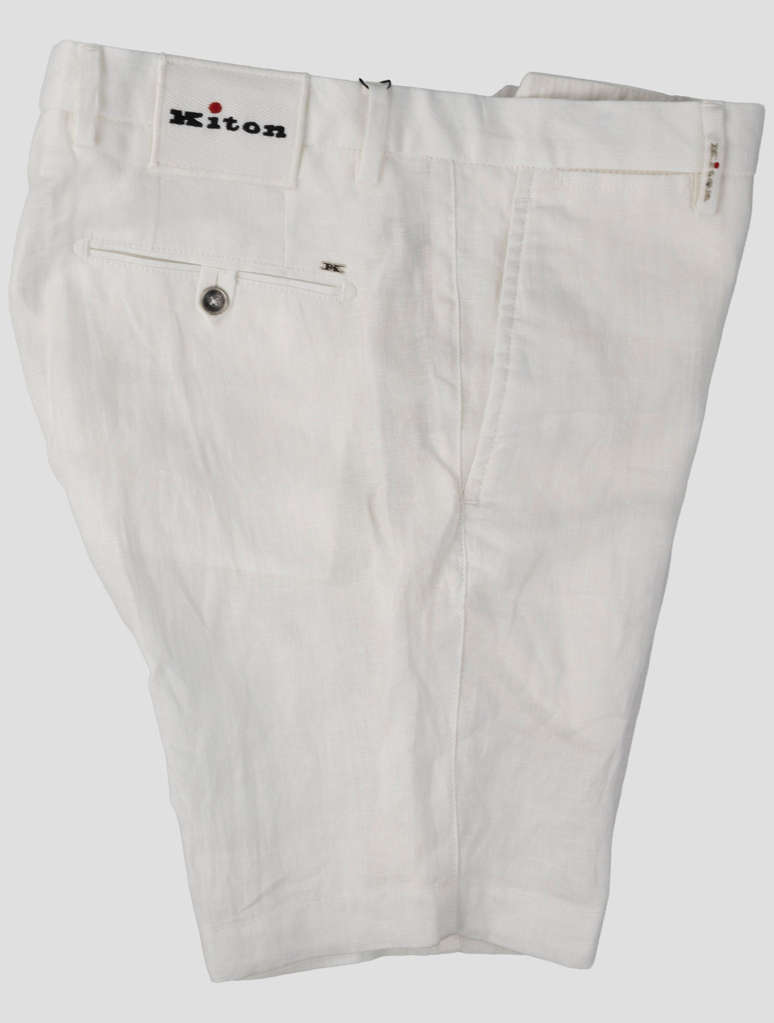 Kiton White Linen Short Pants