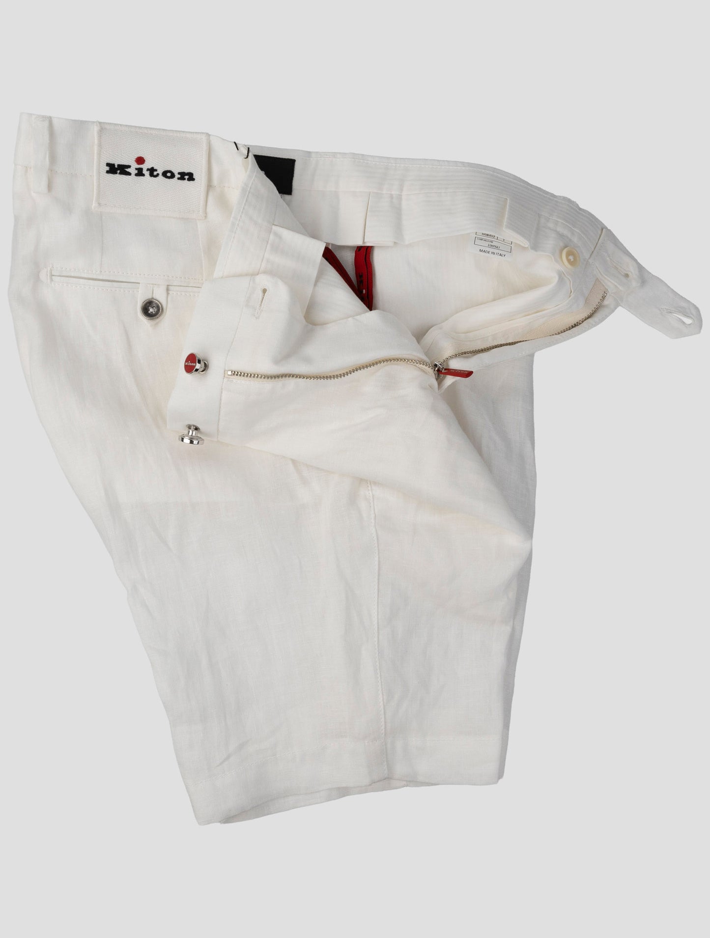 Kiton White Linen Short Pants