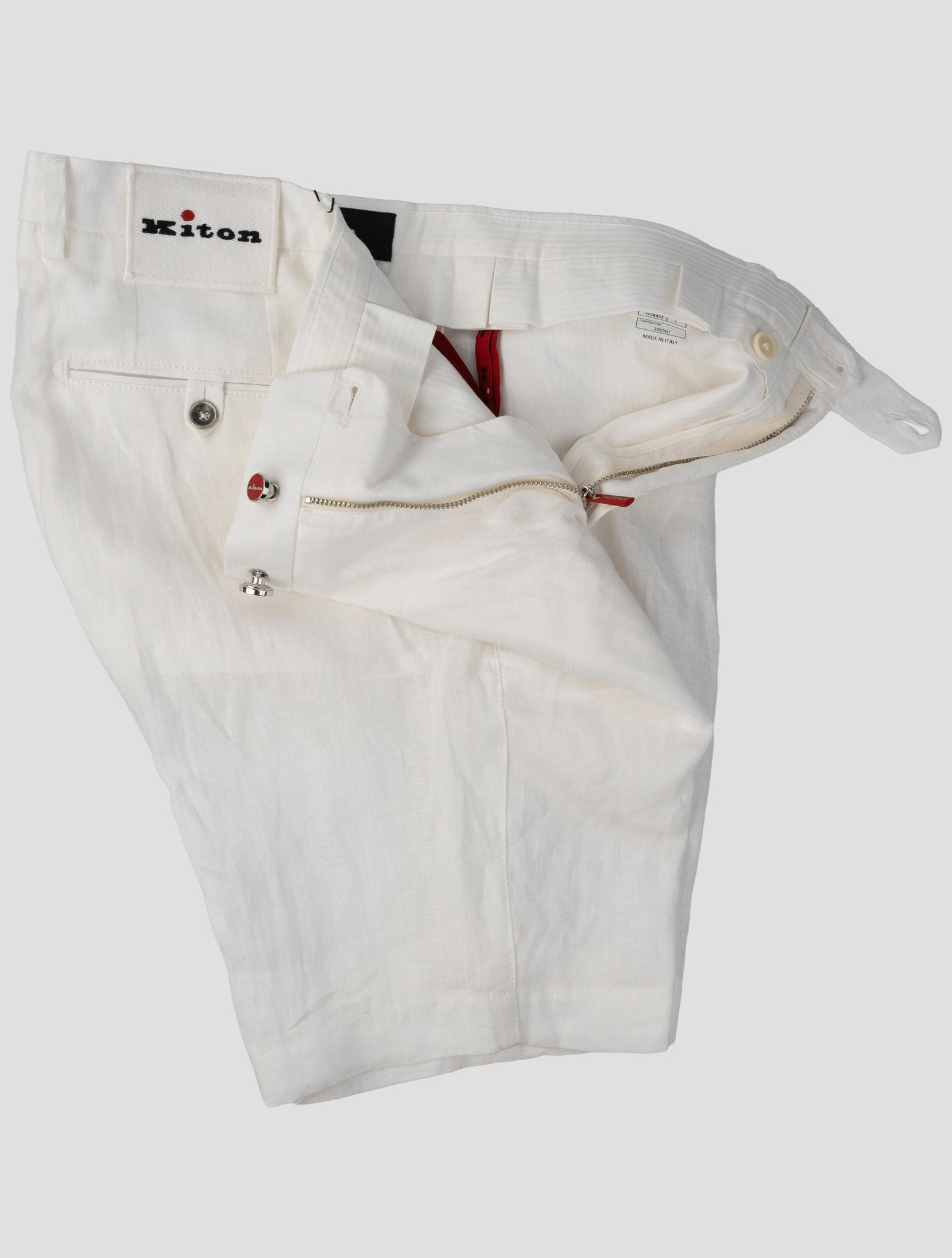 Kiton White Linen Short Pants