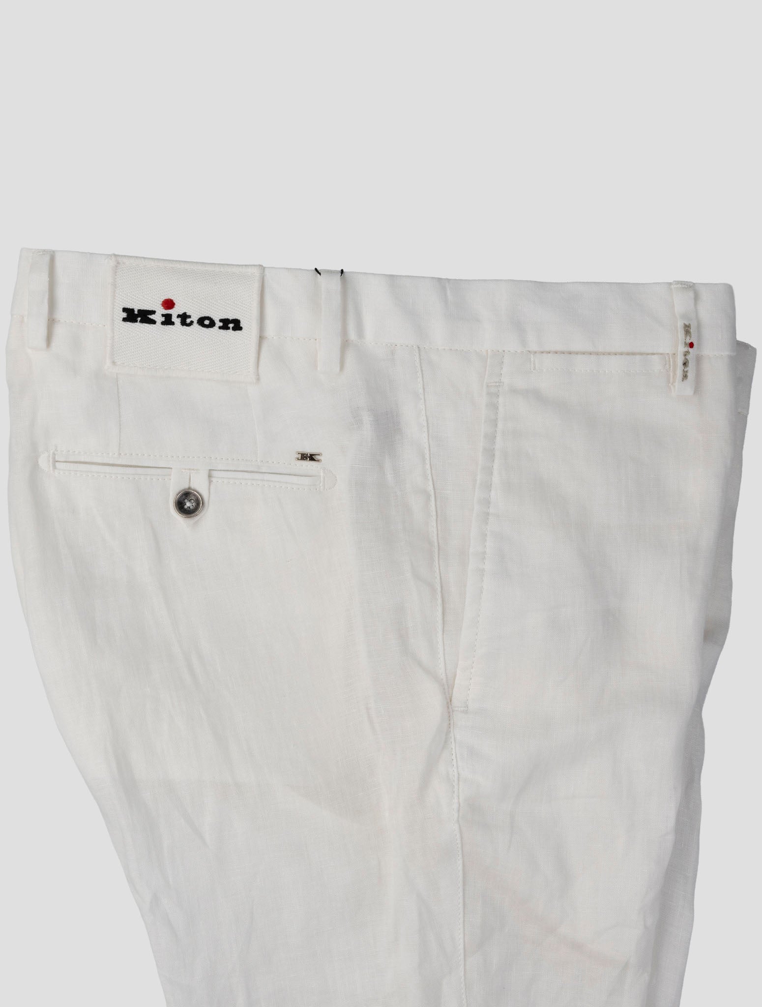 Kiton White Linen Short Pants