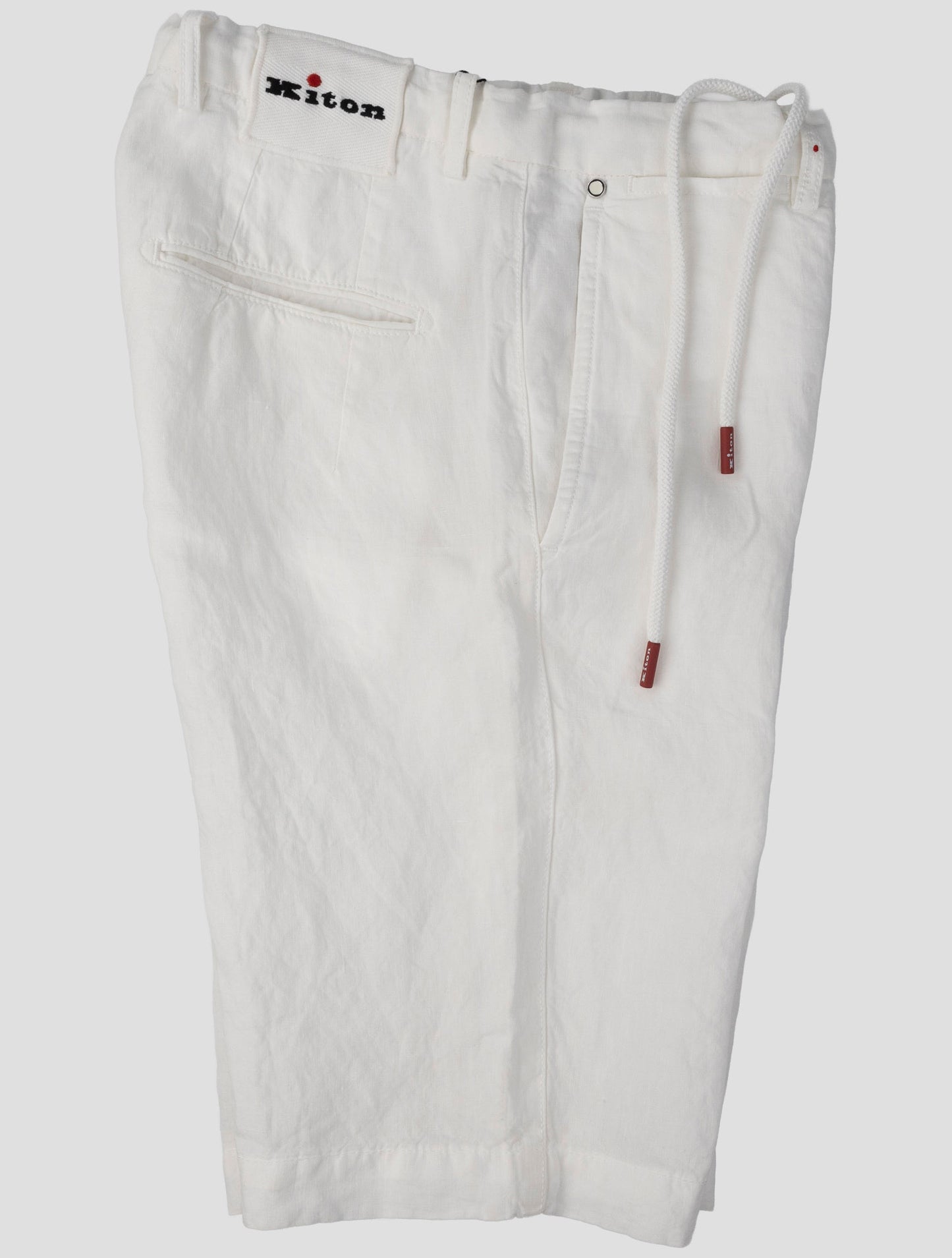 Kiton White Linen Short Pants