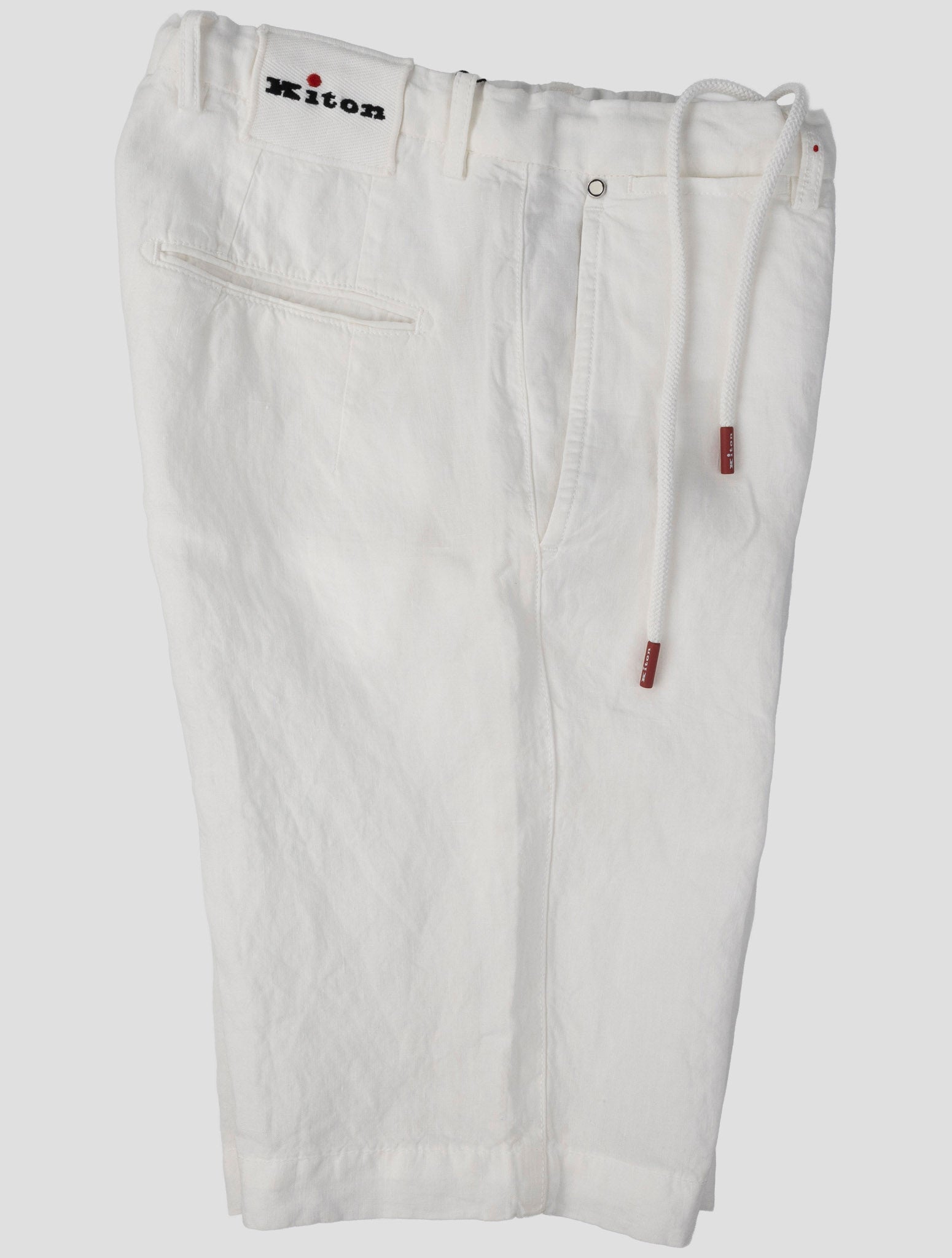 Kiton White Linen Short Pants