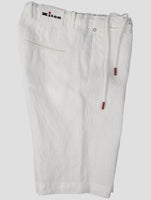 Kiton White Linen Short Pants