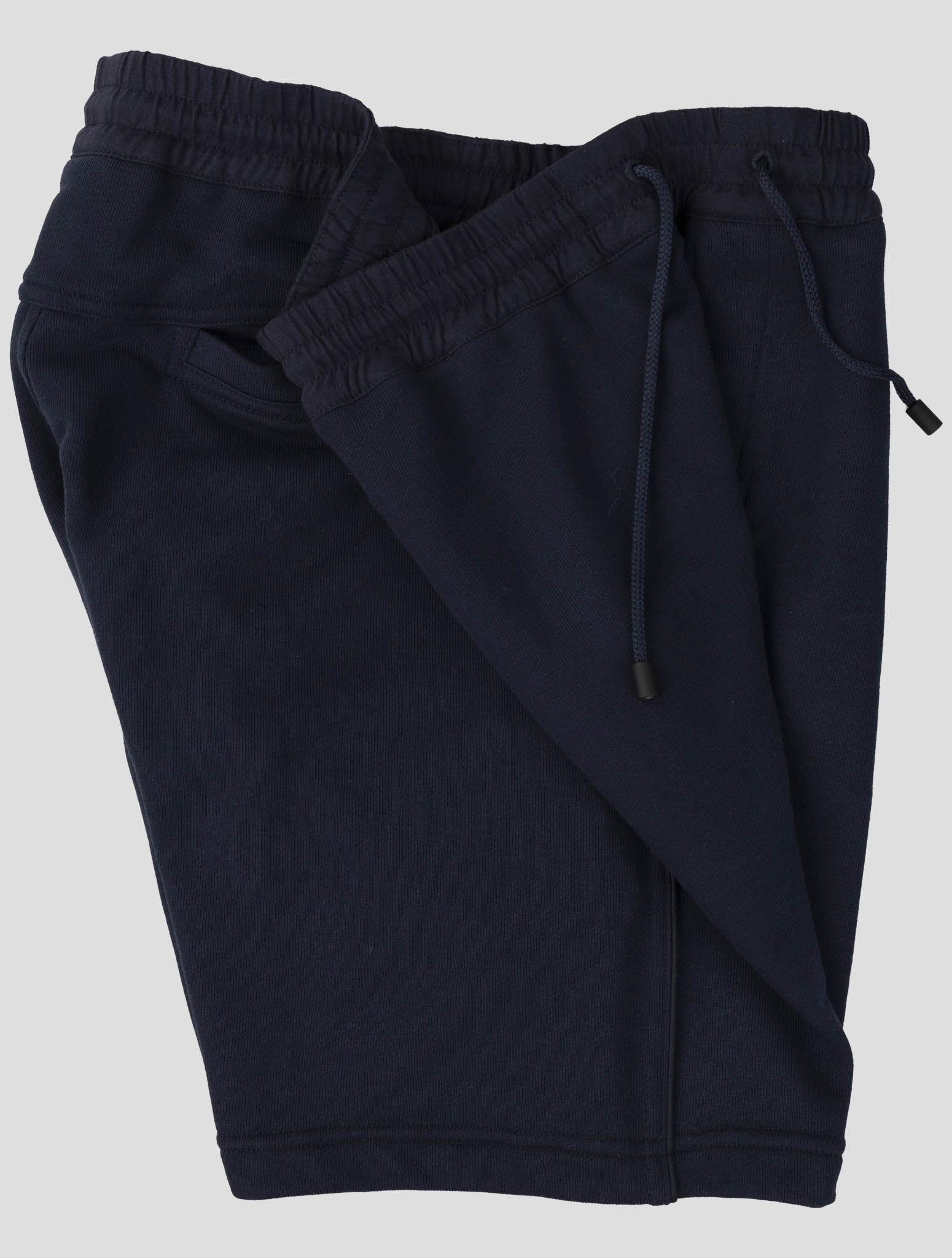 Kiton Dark Blue Cotton Pl Short Pants